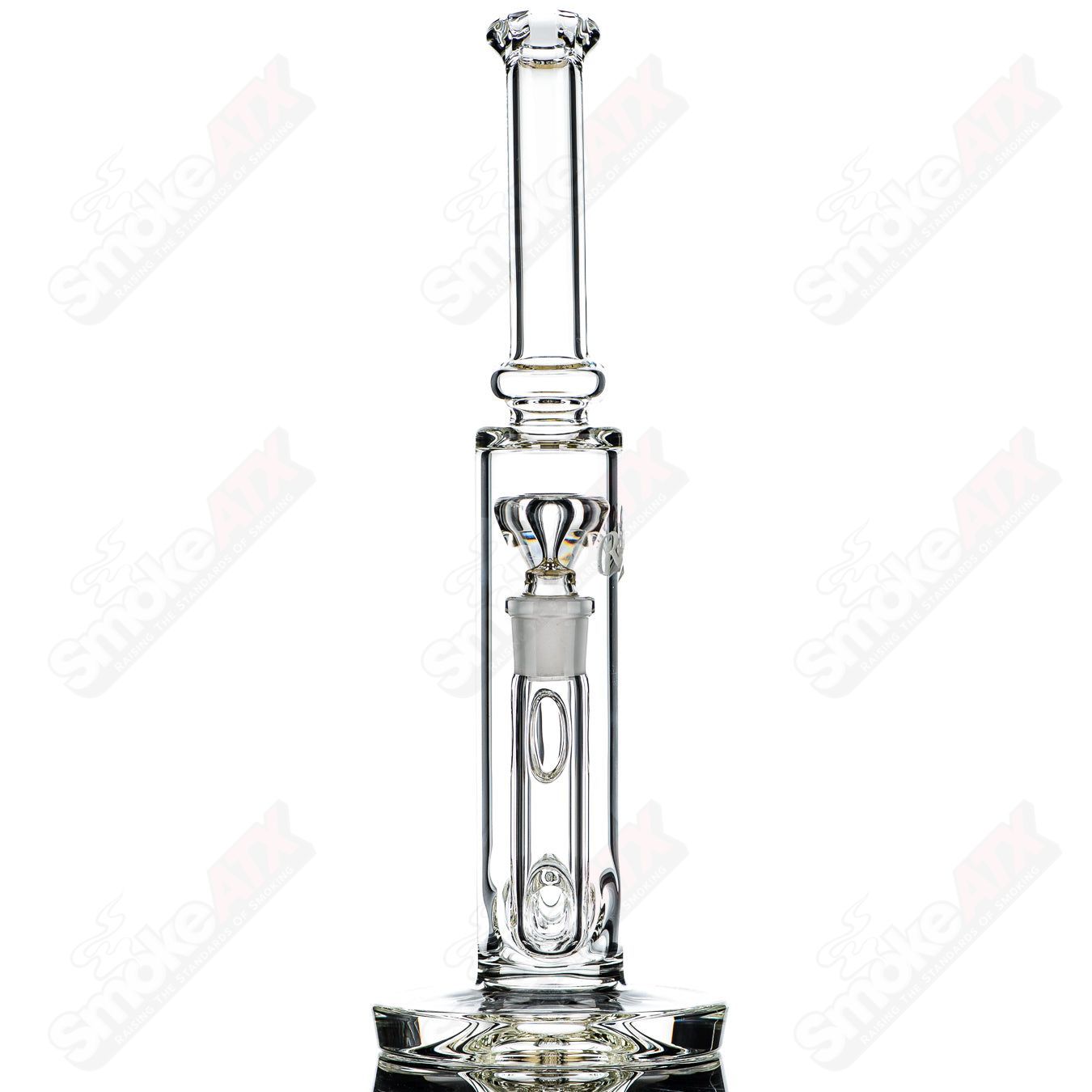 50mm UV Horizonline Tube by Rawlin's Glass, a straight heady glass tube with vibrant UV-reactive design and clear glass finish.