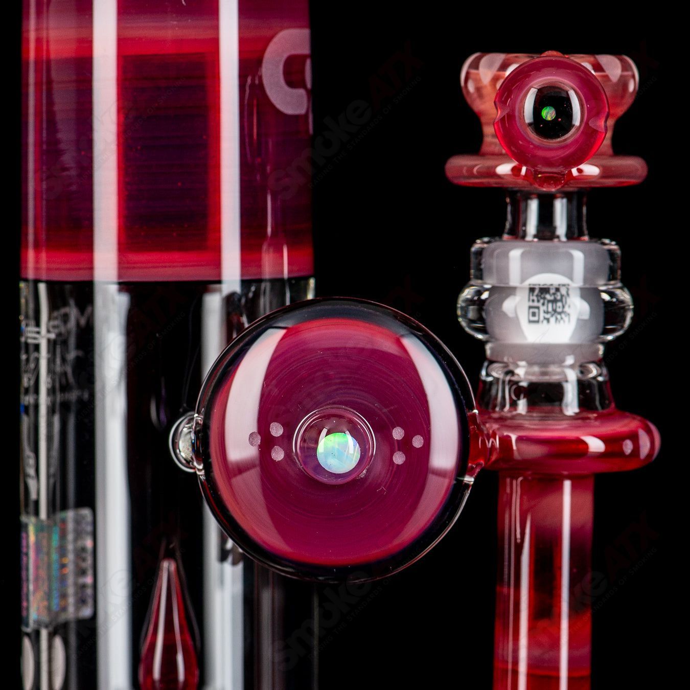 Mobius 50T V6 Hybrid 2025 glass waterpipe with intricate design and clear glass body for smooth, filtered water smoking experience.