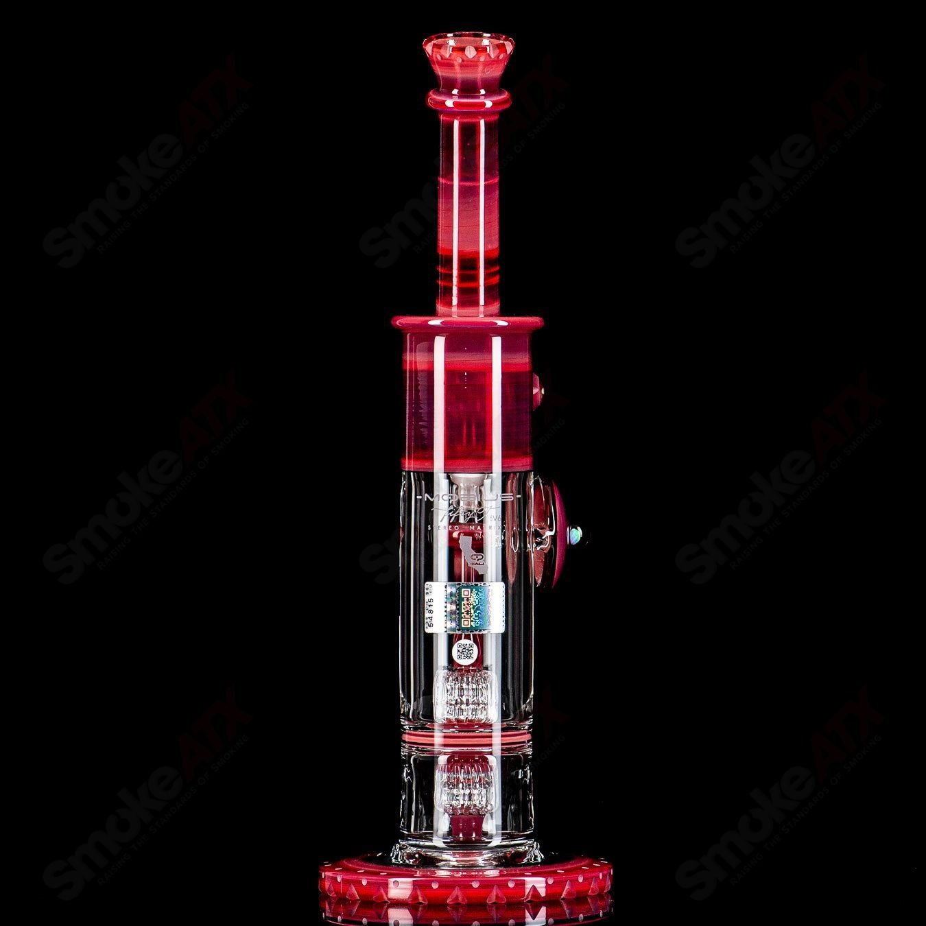 Mobius 50T V6 Hybrid waterpipe made of glass, featuring a sleek design for smooth smoking experience.