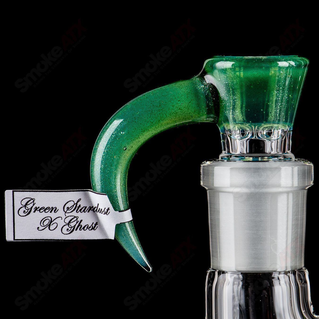 Sovereignty Glass 50x5 fixed 360 full accent straight tube with accented perc reduction, clear glass smoking pipe.