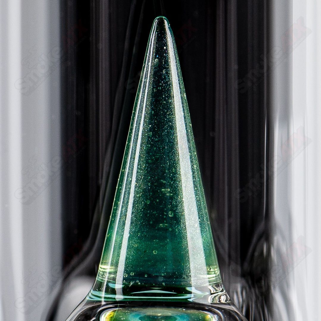Sovereignty Glass 50x5 fixed 360 full accent straight glass tube with accented perc reduction for smooth filtration.