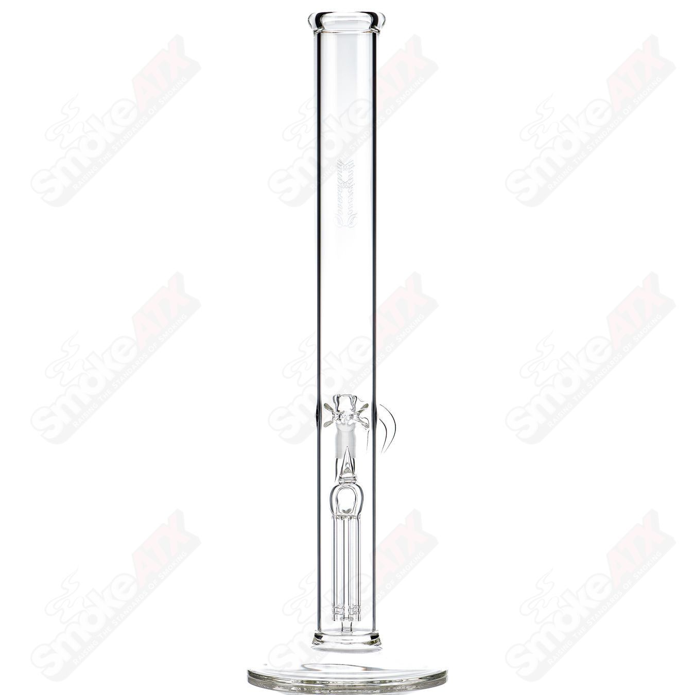 Sovereignty Glass 50x5 fixed 4-arm straight glass tube with durable construction and clear finish for smoking or vaporizing.