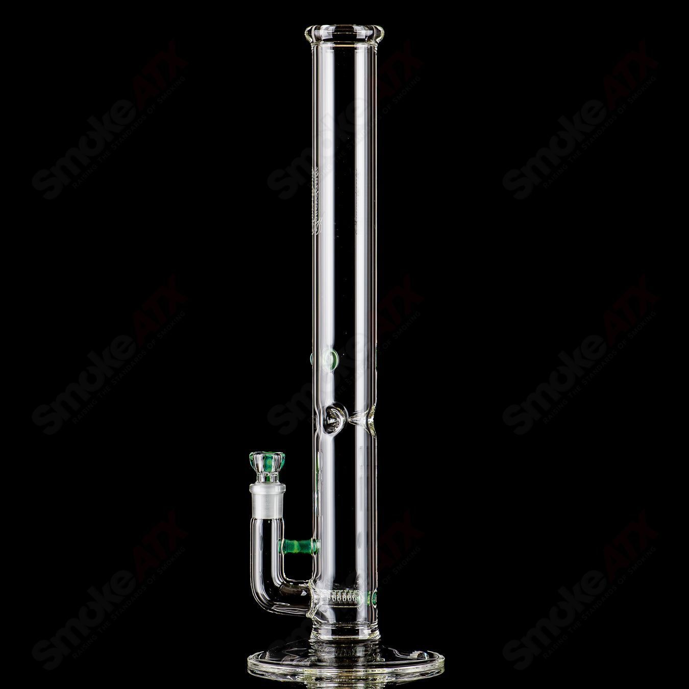 Sovereignty Glass 50x5 G-Line Minor Accent straight glass tube with Millie Sovereignty design, clear with colorful accents.