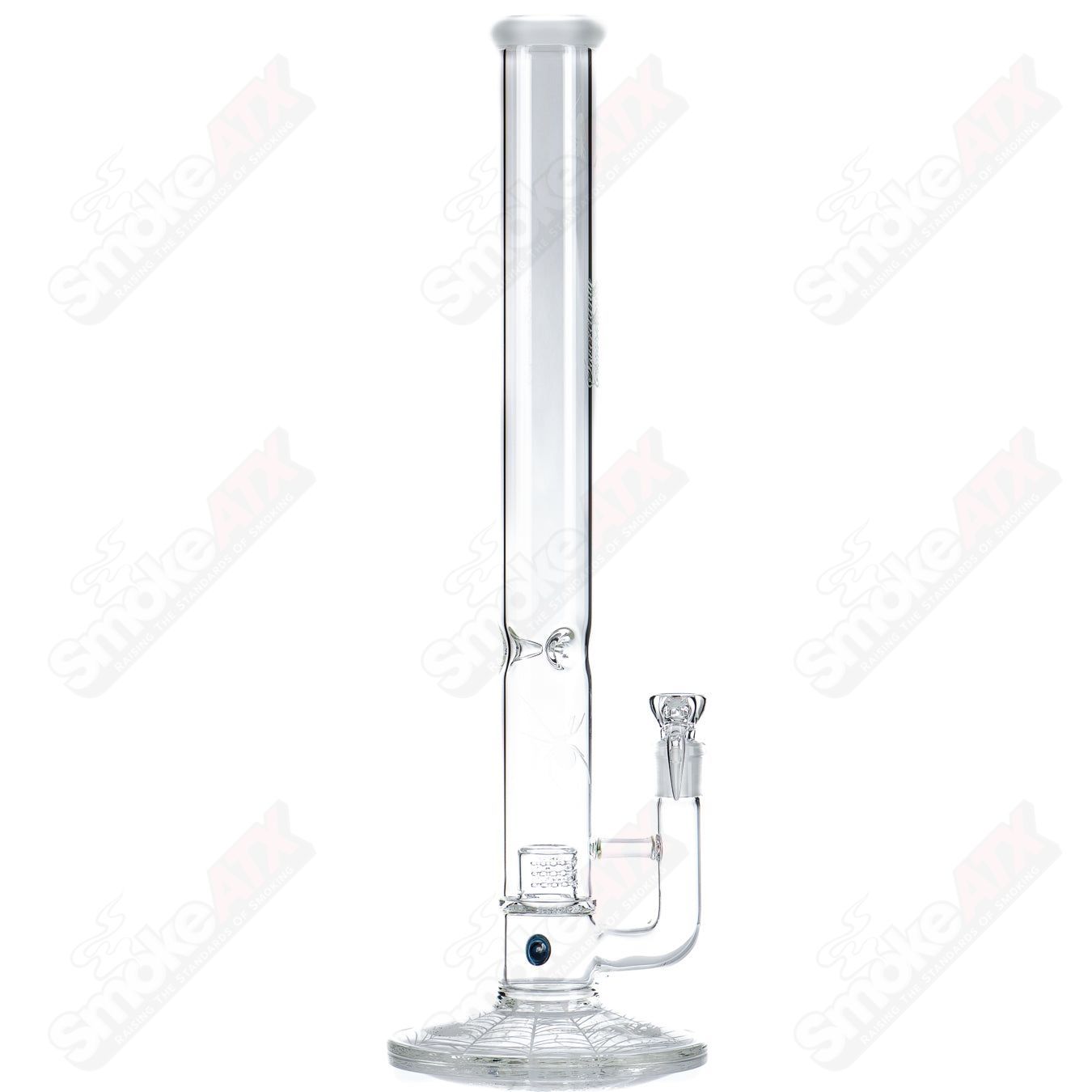 Clear 50x5 grid cap glass straight tube with Millie and Halloween pattern by Sovereignty Glass.