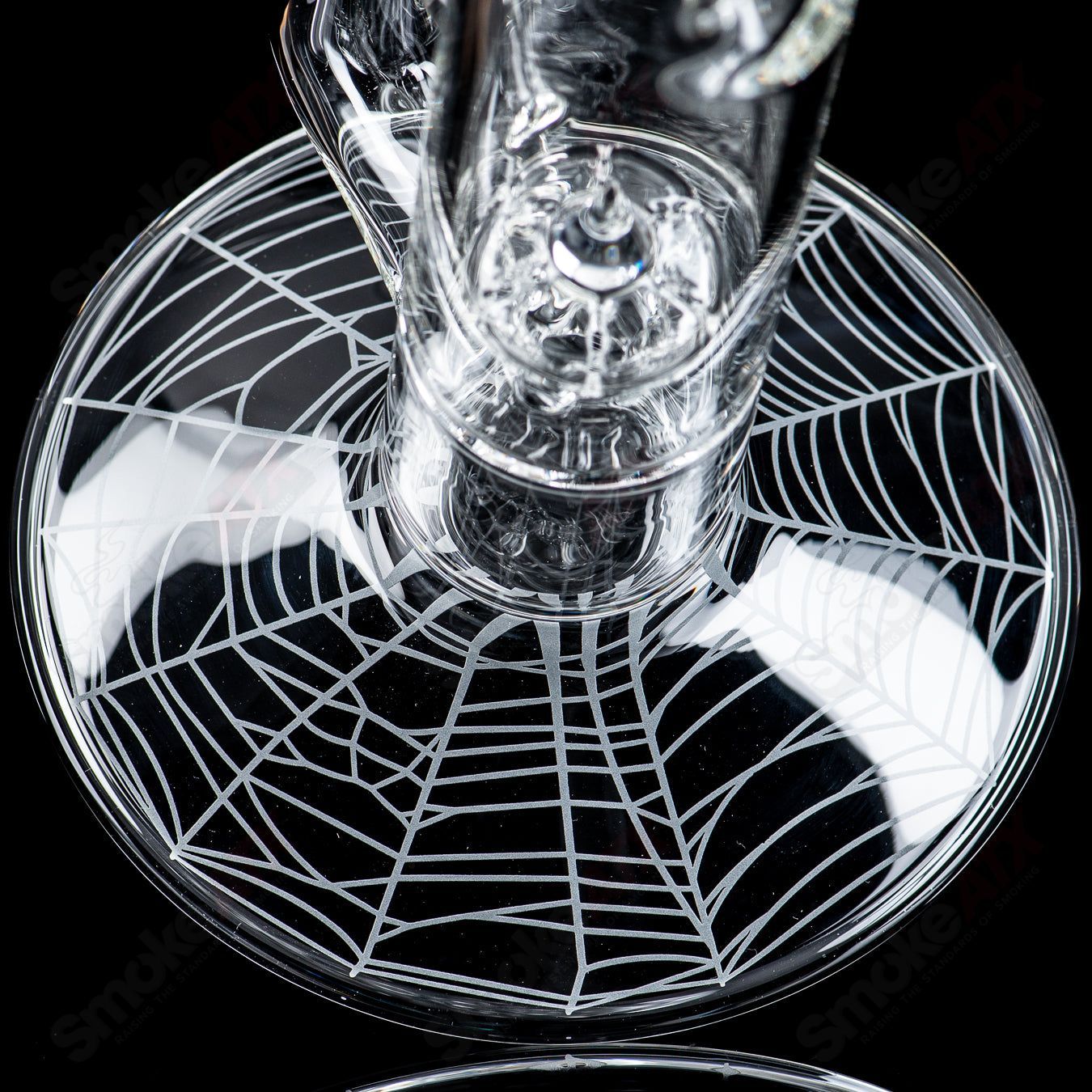 Sovereignty Glass 50x5 Imperial Clear Straight Tube with Halloween pattern, featuring festive designs on a transparent glass tube.