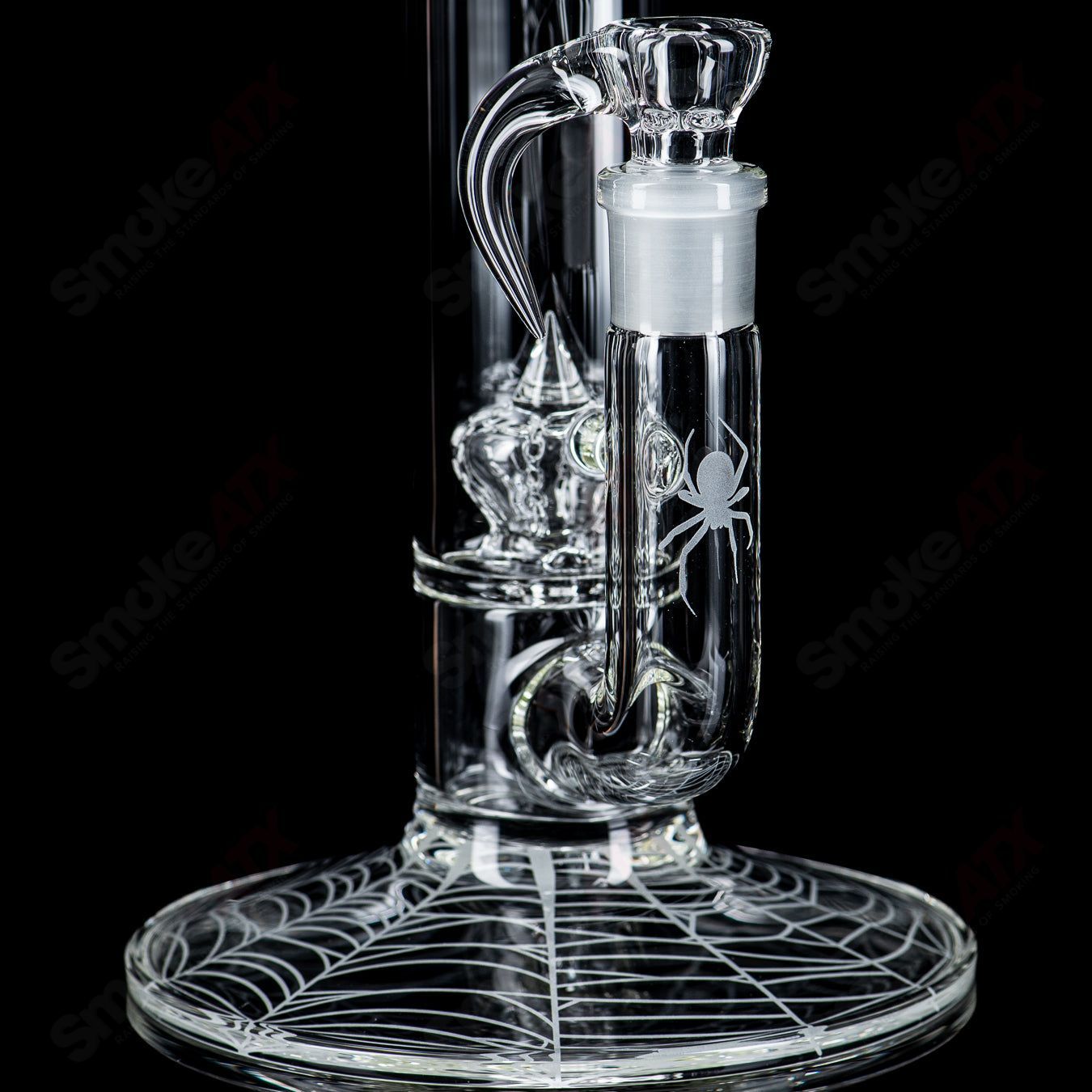 Clear 50x5 Imperial glass straight tubes with Halloween pattern by Sovereignty Glass, showcasing festive design and transparent finish.