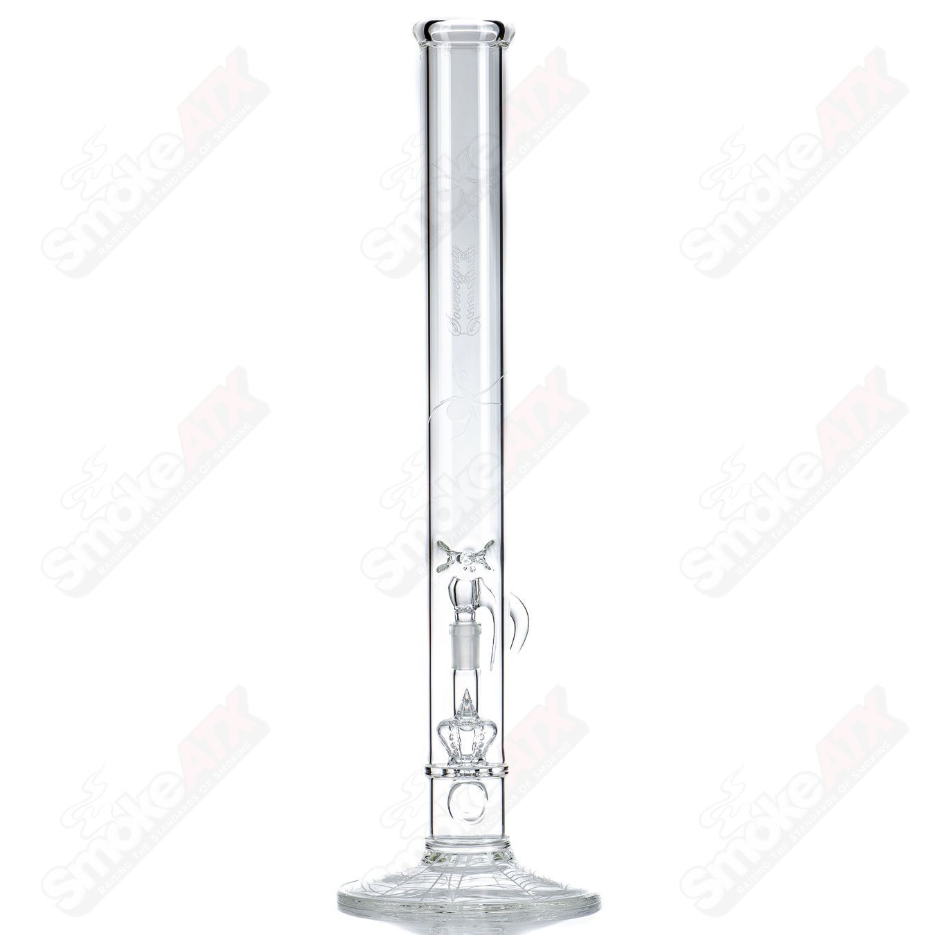 Clear 50x5 Imperial Sovereignty Glass straight tube with Halloween pattern, featuring festive orange and black designs.