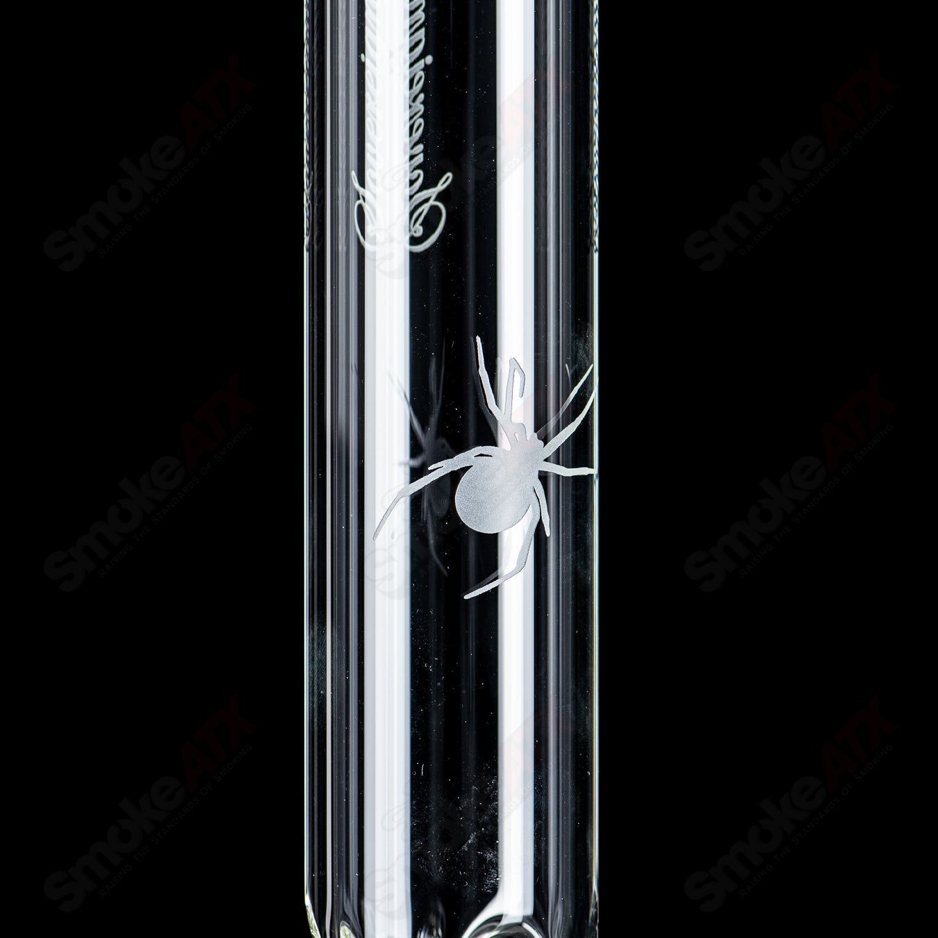 Clear 50x5-inch Imperial straight glass tube with Halloween pattern from Sovereignty Glass, featuring festive orange and black design.