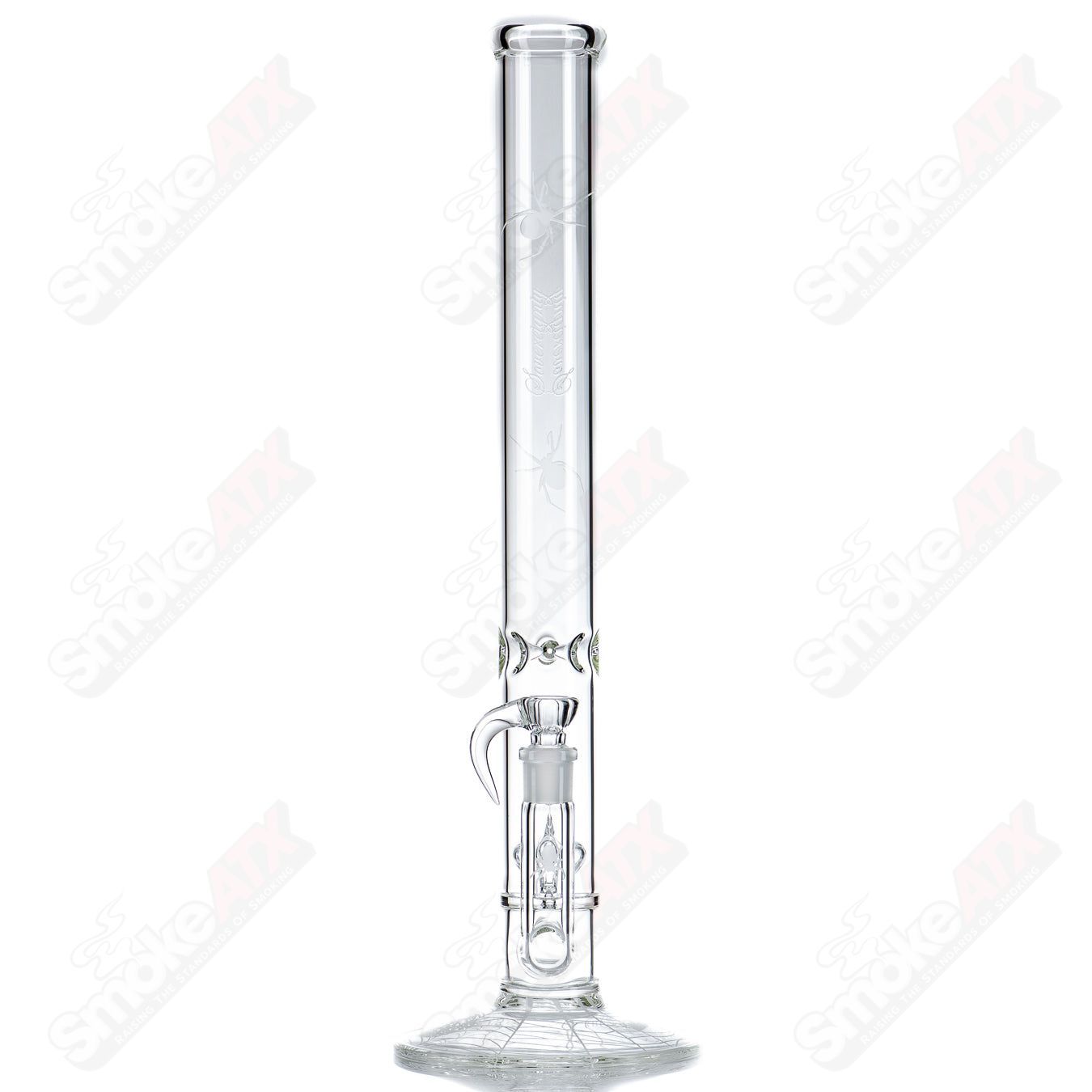 Clear glass straight tube with 50x5 imperial size featuring a Halloween pattern by Sovereignty Glass.