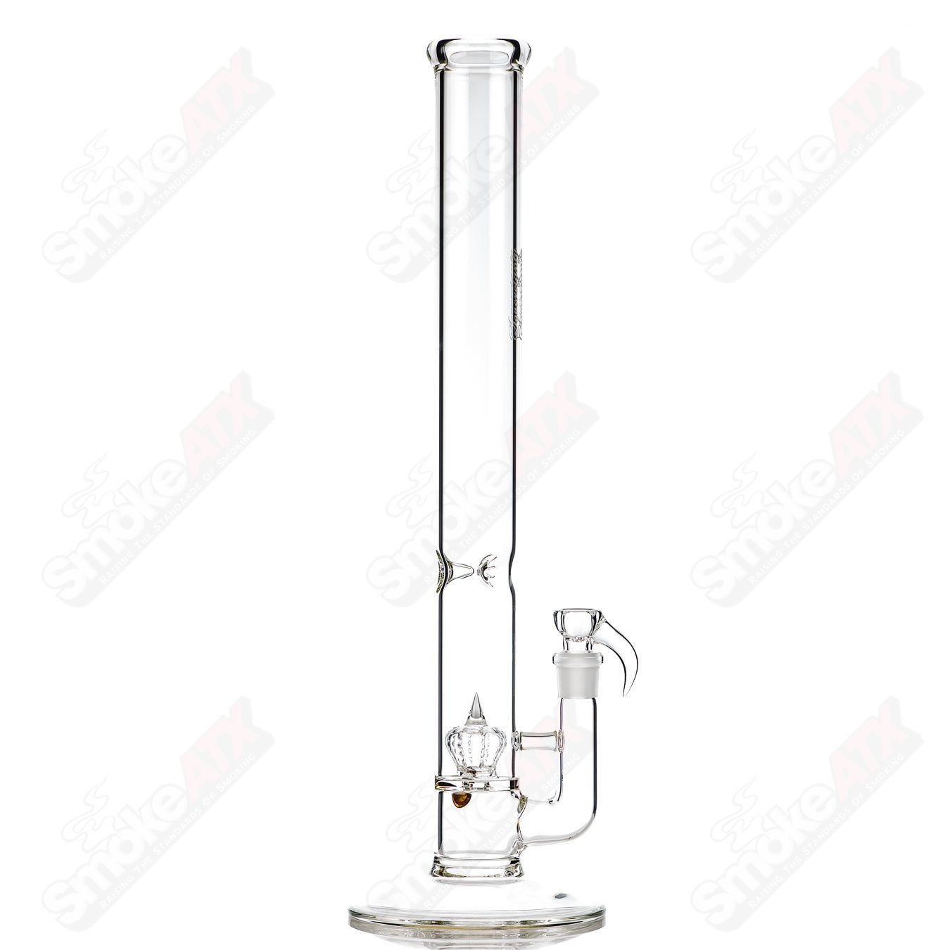 Clear 50x5 Imperial glass straight tube with Milli Sovereignty branding, showcasing the transparent, cylindrical design.