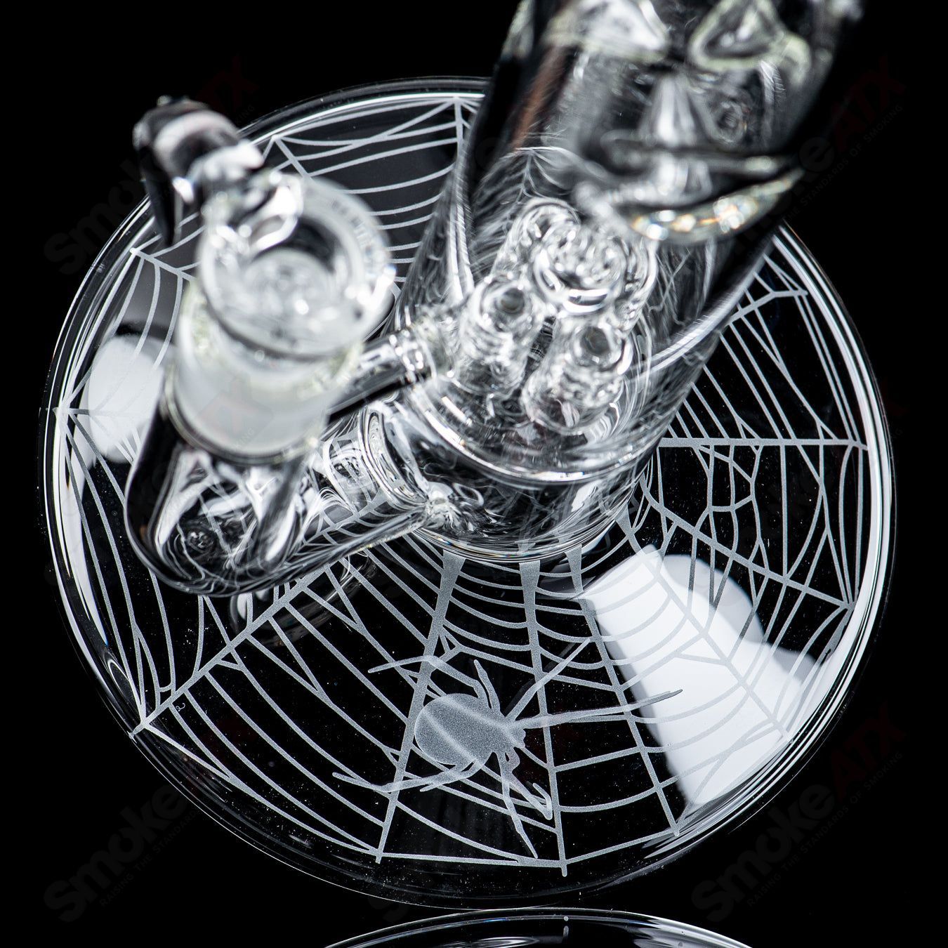 Sovereignty Glass 50x5 Inv4 clear straight tube with Halloween pattern, detailed glass design for smoking accessories.