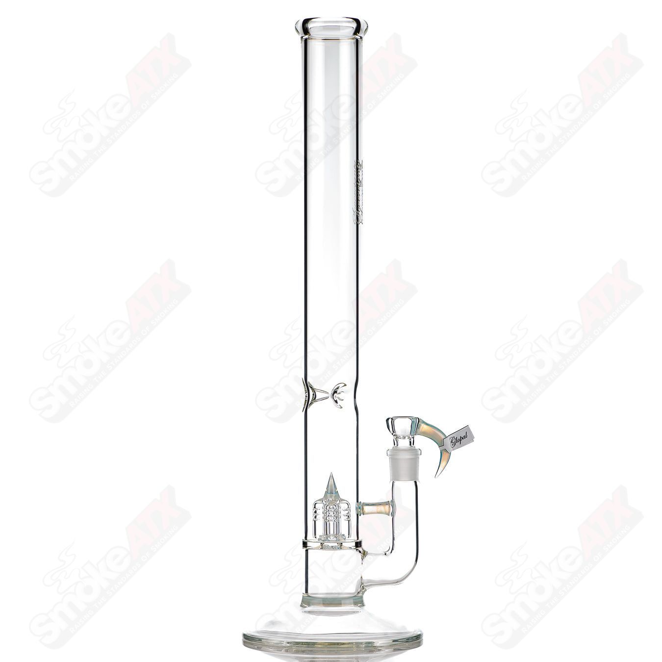 Sovereignty Glass 50x5 Inv4 Partial Accent straight glass tube with colorful design, used for smoking or glass art.