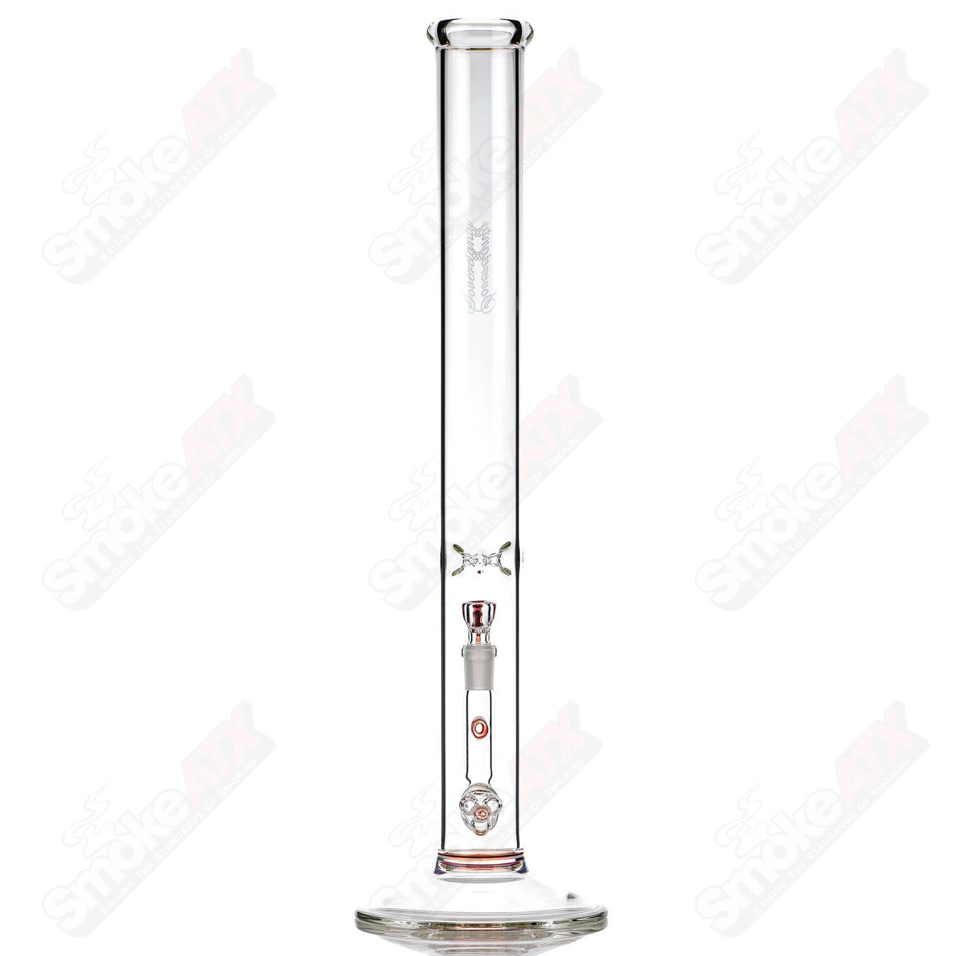 Sovereignty Glass 50x5 Mini 3-Part Partial Accent Fruit Basket straight glass tube with colorful fruit design.
