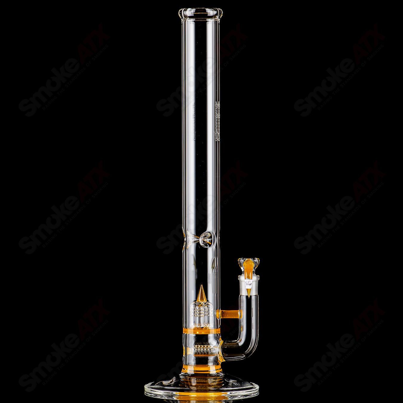 Sovereignty Glass 50x5 Stemline Inv4 Partial Accent with Seal straight glass tube showcasing intricate design and vibrant accents.