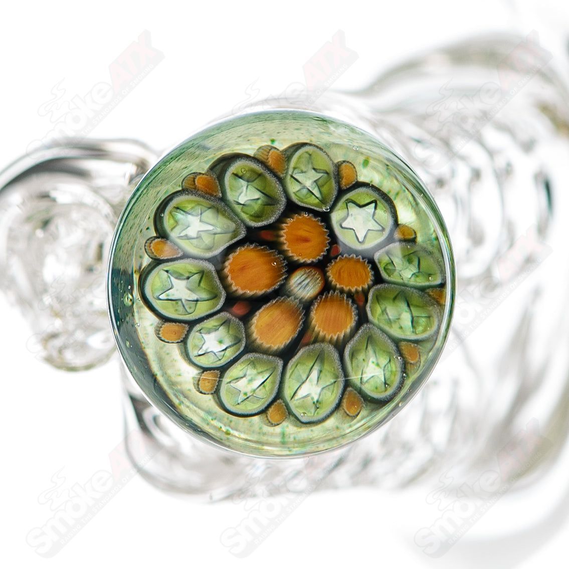 Clear 50x5 threeline straight glass tube with Milli Sovereignty branding from Sovereignty Glass, featuring a sleek transparent design.