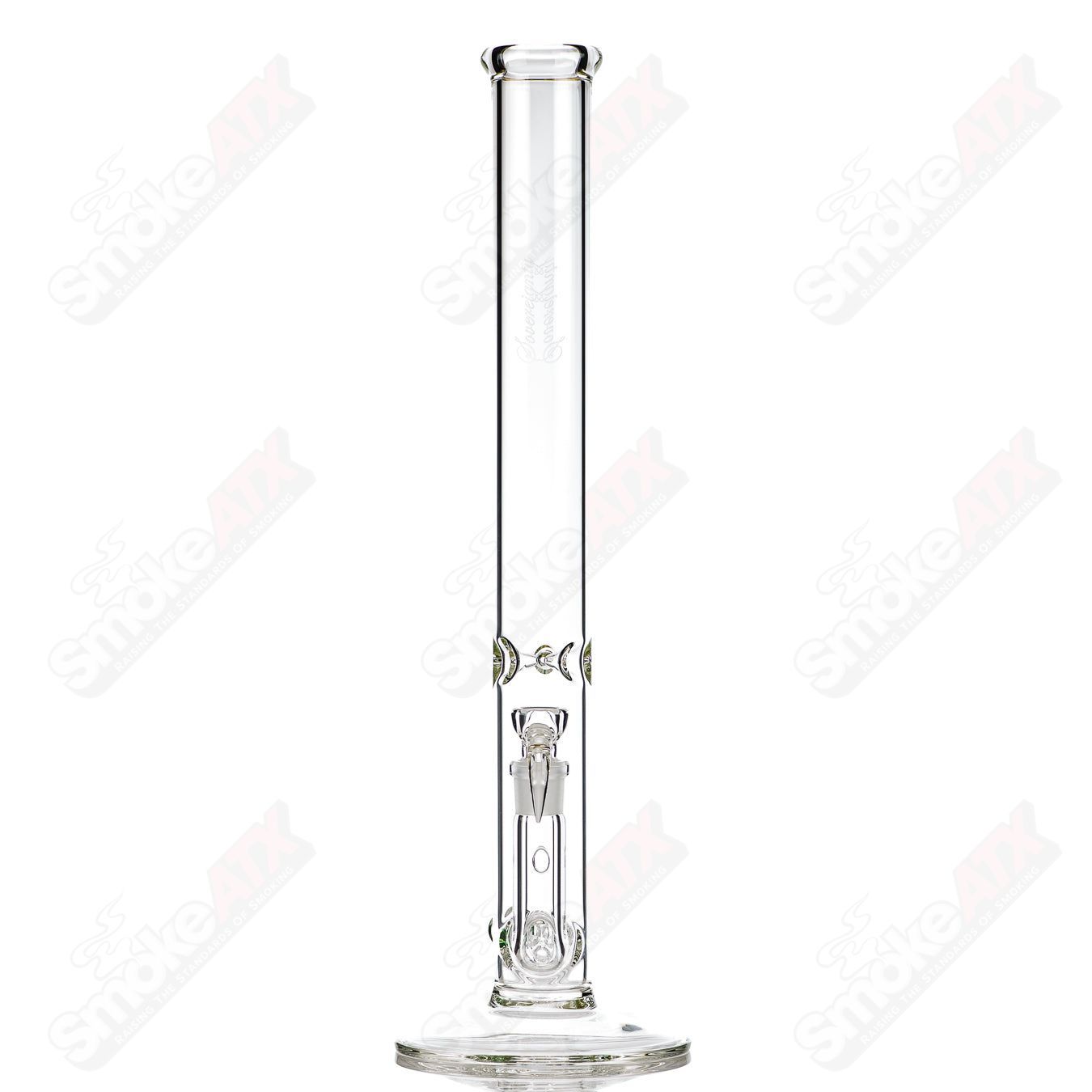 Clear 50x5 threeline straight glass tube with Milli Sovereignty branding, designed for use with Sovereignty Glass products.