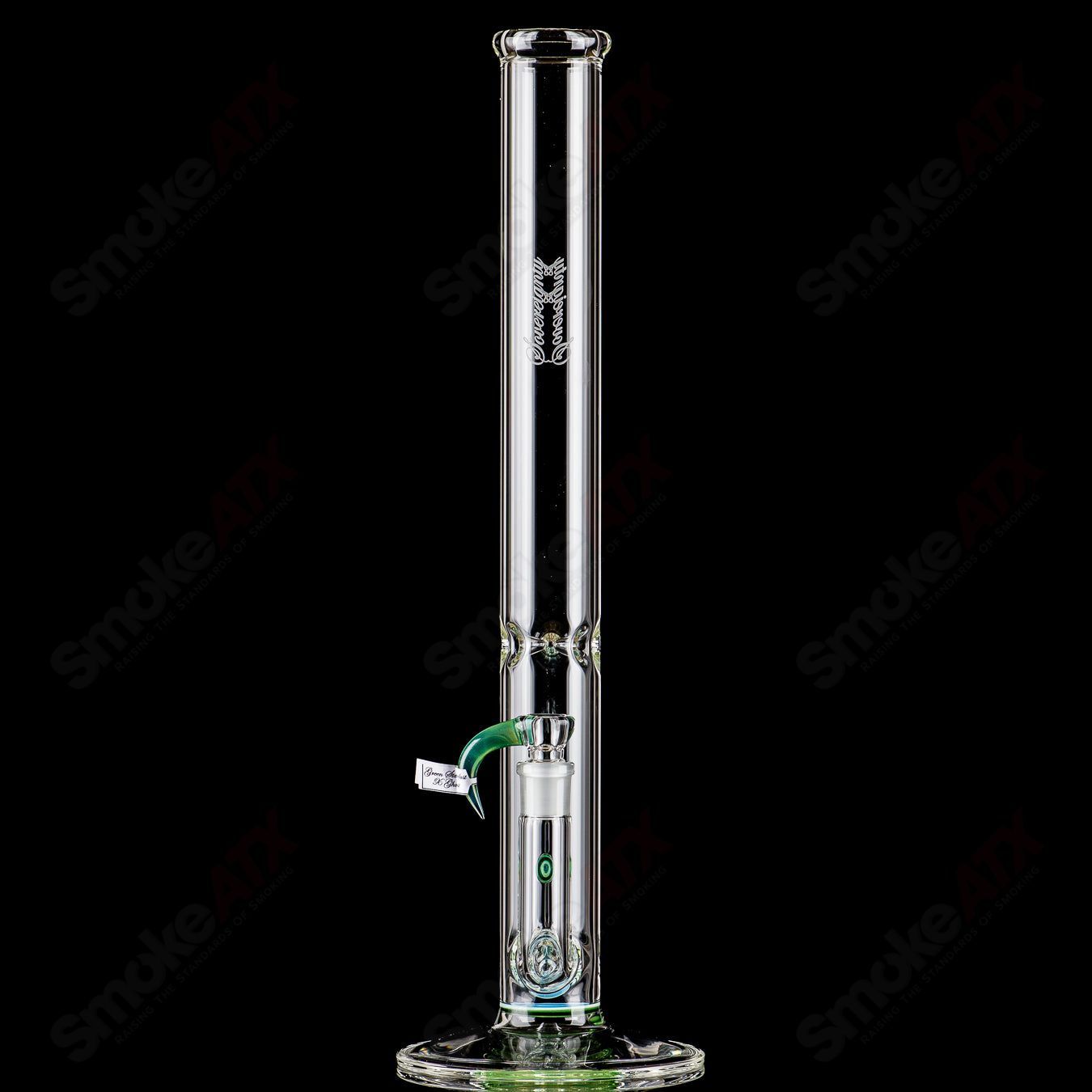 Sovereignty Glass 50x5 Threeline Partial Accent Straight Tube with colorful glass pattern on clear glass