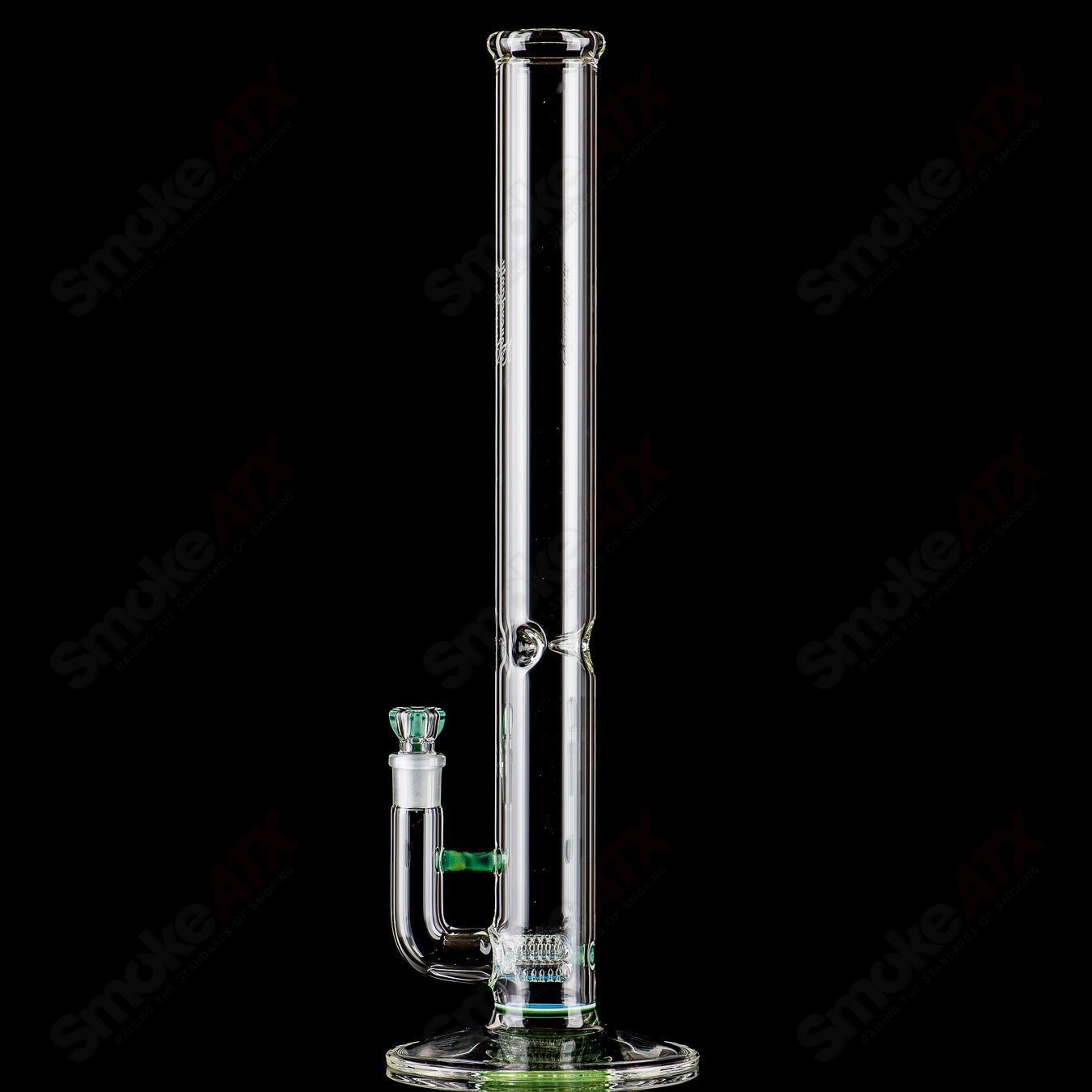 Sovereignty Glass 50x5 Threeline Partial Accent straight glass tube with colorful design and clear glass finish.