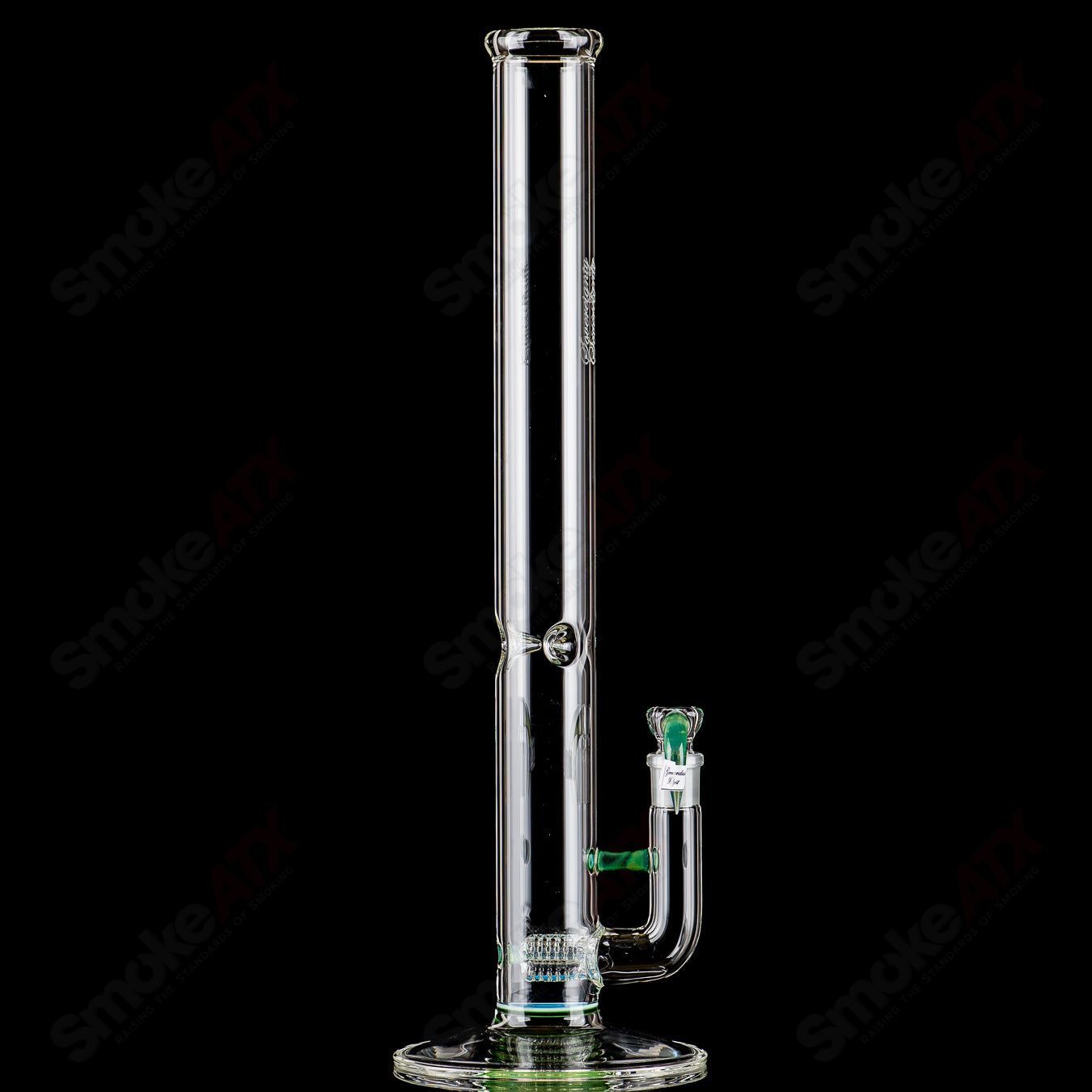 Sovereignty Glass 50x5 Threeline Partial Accent straight glass tube with colorful line design for decorative use.