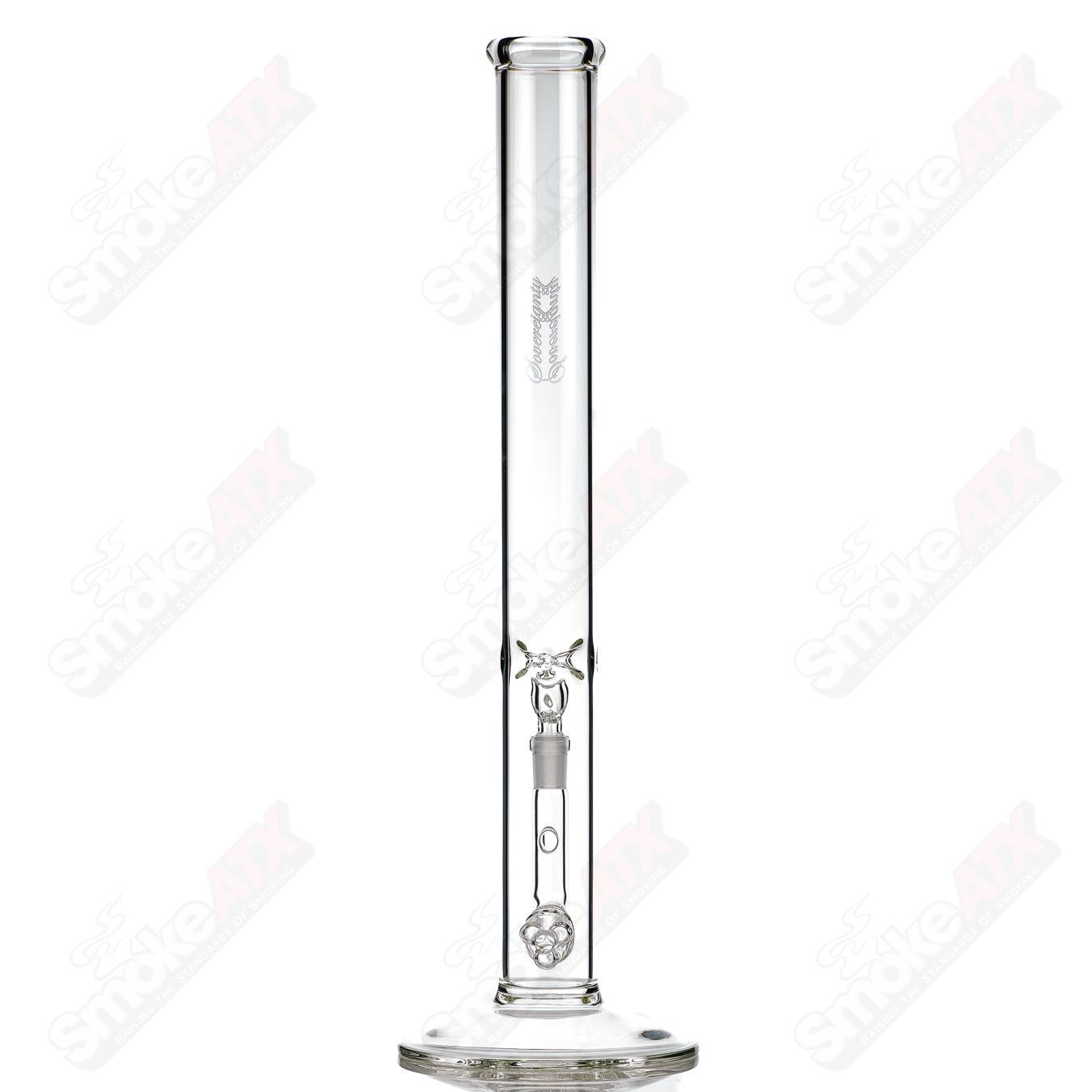 Sovereignty Glass 50x5 Threeline Straight Tube, clear glass smoking pipe with three-line design and straight shape.
