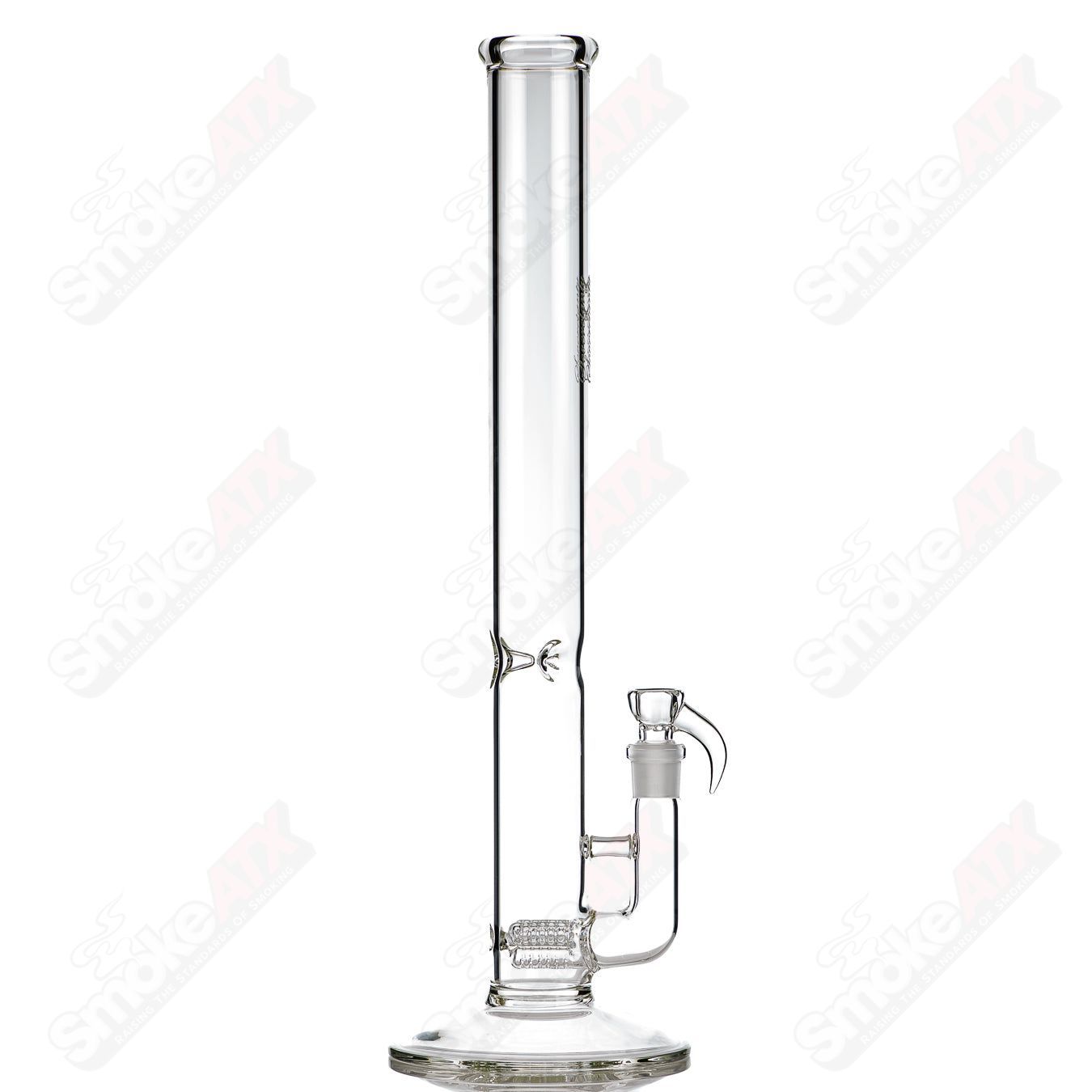 Sovereignty Glass 50x5 Threeline straight glass tube with three colorful lines, designed for smoking or glass art.