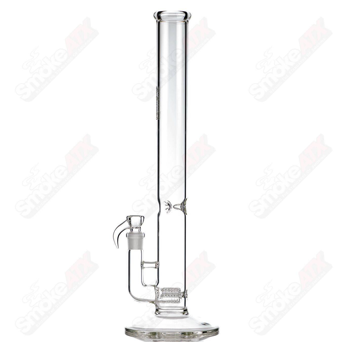 Sovereignty Glass 50x5 Threeline Straight Tube, clear glass smoking pipe with three colorful line designs