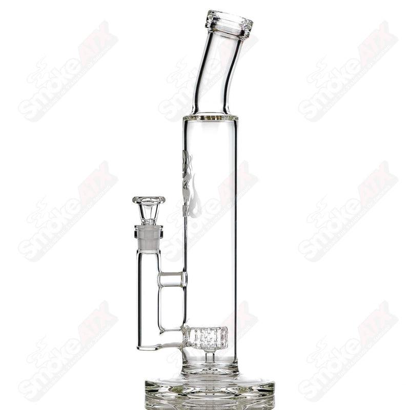 12in Clear Puck Perc Bent Neck Tube SPG - Smoke ATX