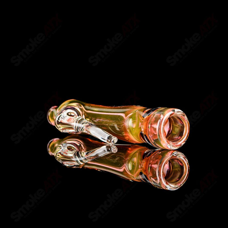 Gold Fumed Horn Chillum w/ Clear Horn Signed - JMK Glass - Smoke ATX