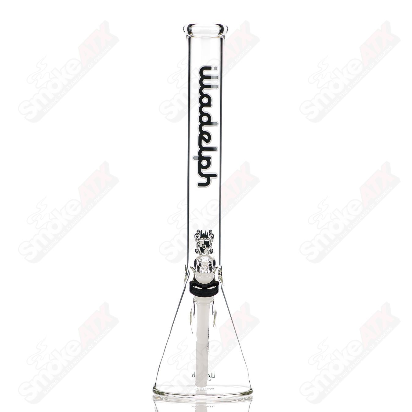 Black medium 5mm beaker glass from Illadelph, featuring a sturdy construction and classic beaker shape.