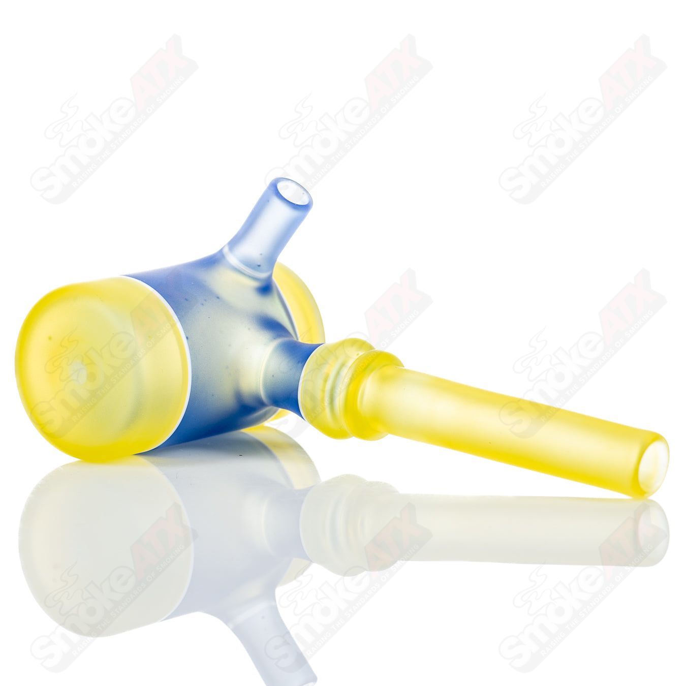 Colorful Kirkland Glassworks #6 Poker hand pipe featuring vibrant six-color glass design and intricate heady glass craftsmanship.