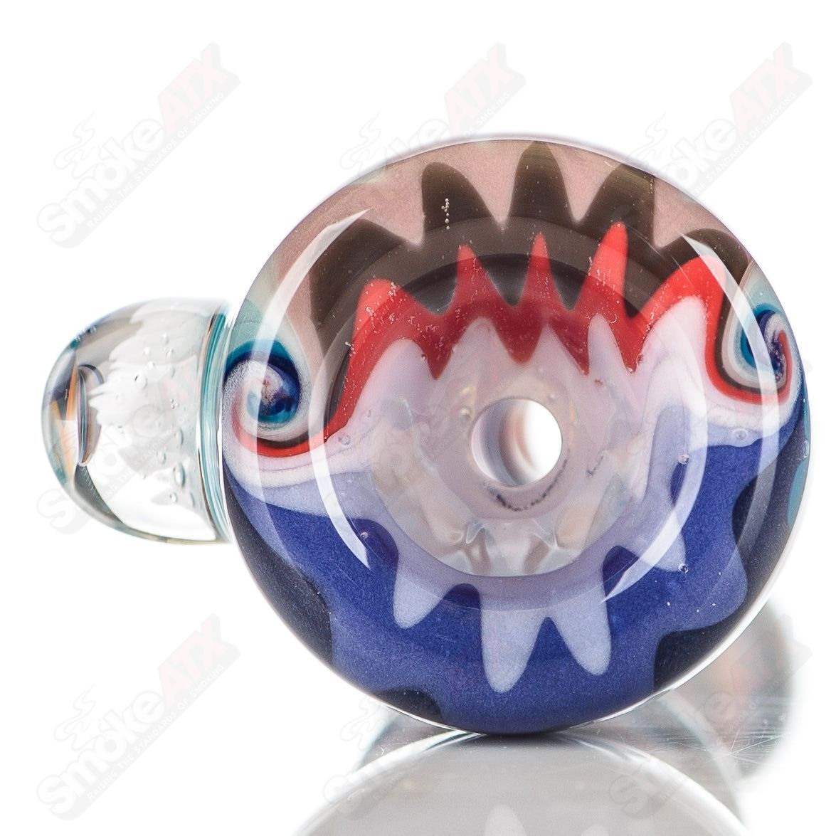 Katy Wright Glass Wig Wag Chillum, a colorful heady glass chillum with a unique wig wag design and intricate glasswork.