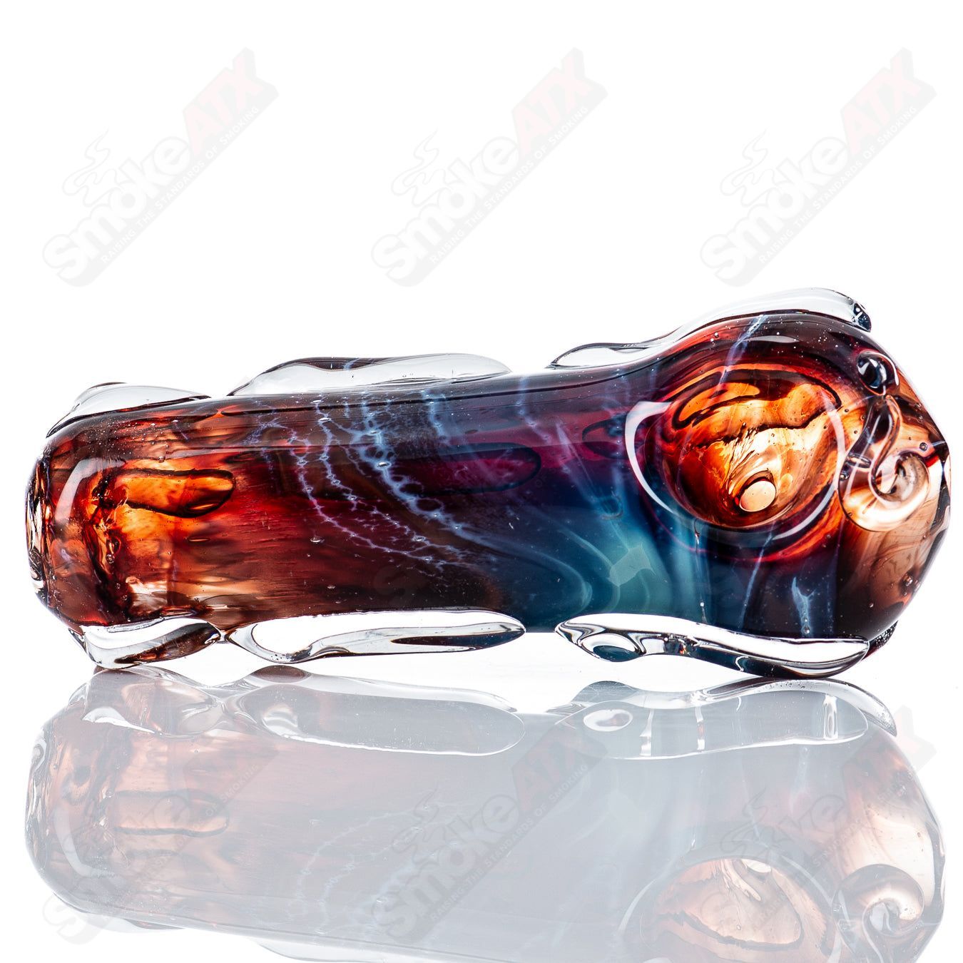 Glass pipe with spoon shape, designed by Nobody, featuring clear glass construction and smooth rounded bowl.