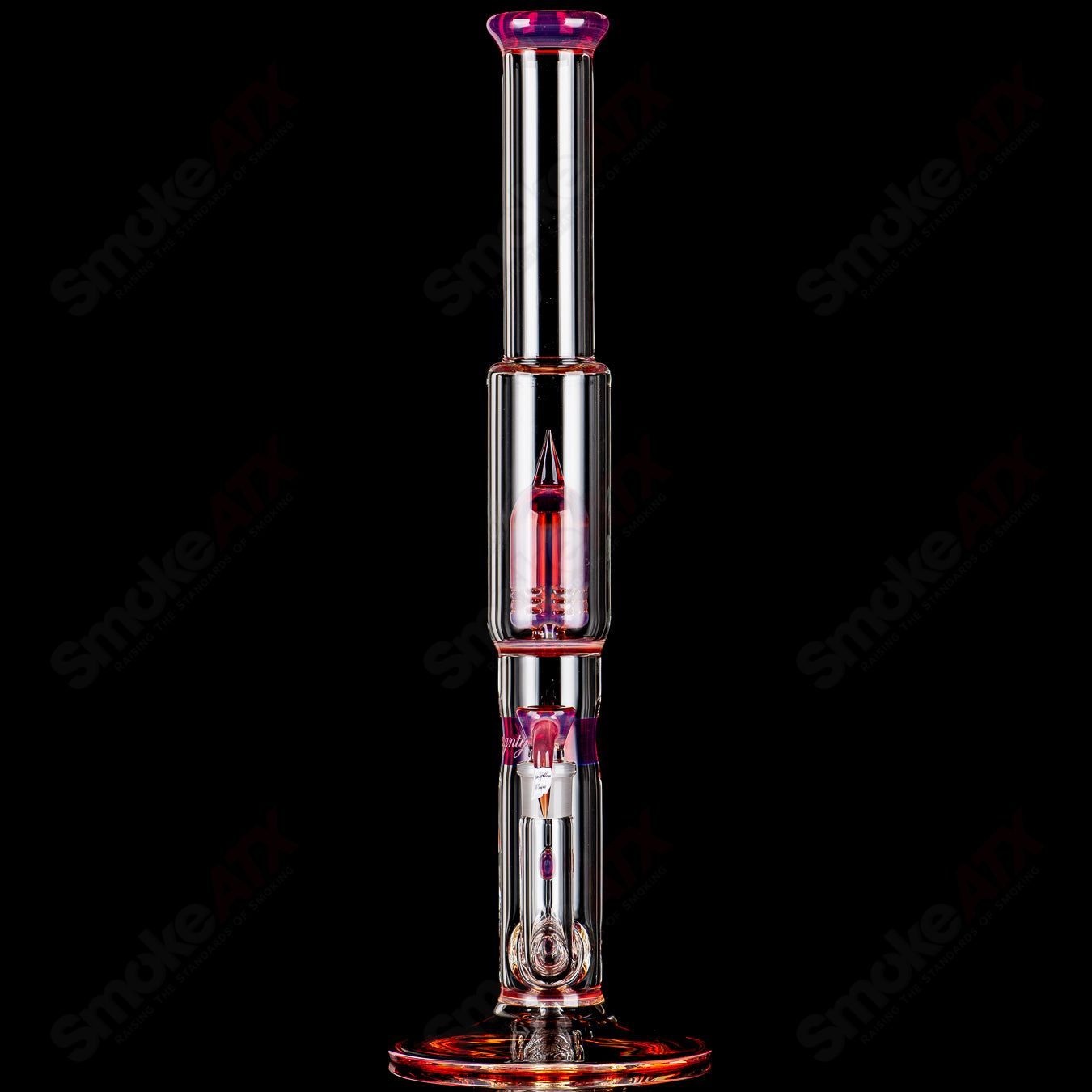 Sovereignty Glass 60mm Grid Dome Stemline straight tube with full color reduction band and seal, heady glass art piece.