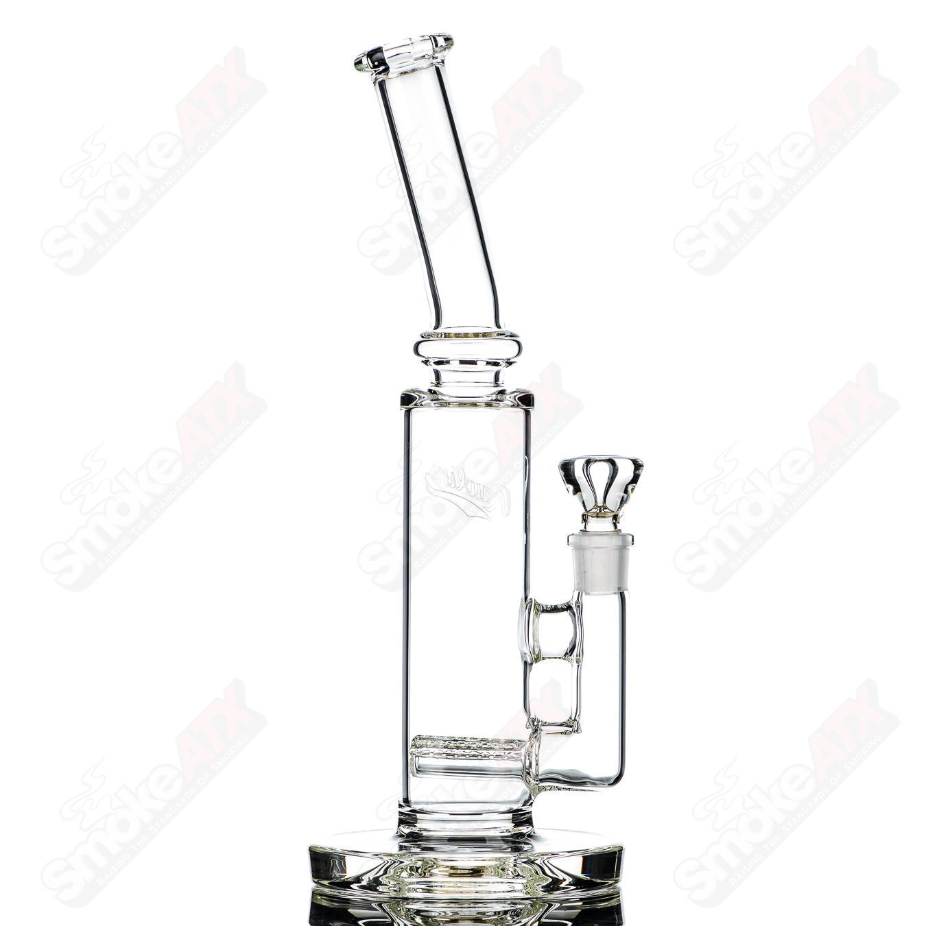 60mm UV Horizonline tube by Rawlin's Glass, clear straight heady glass tube with UV-reactive features.