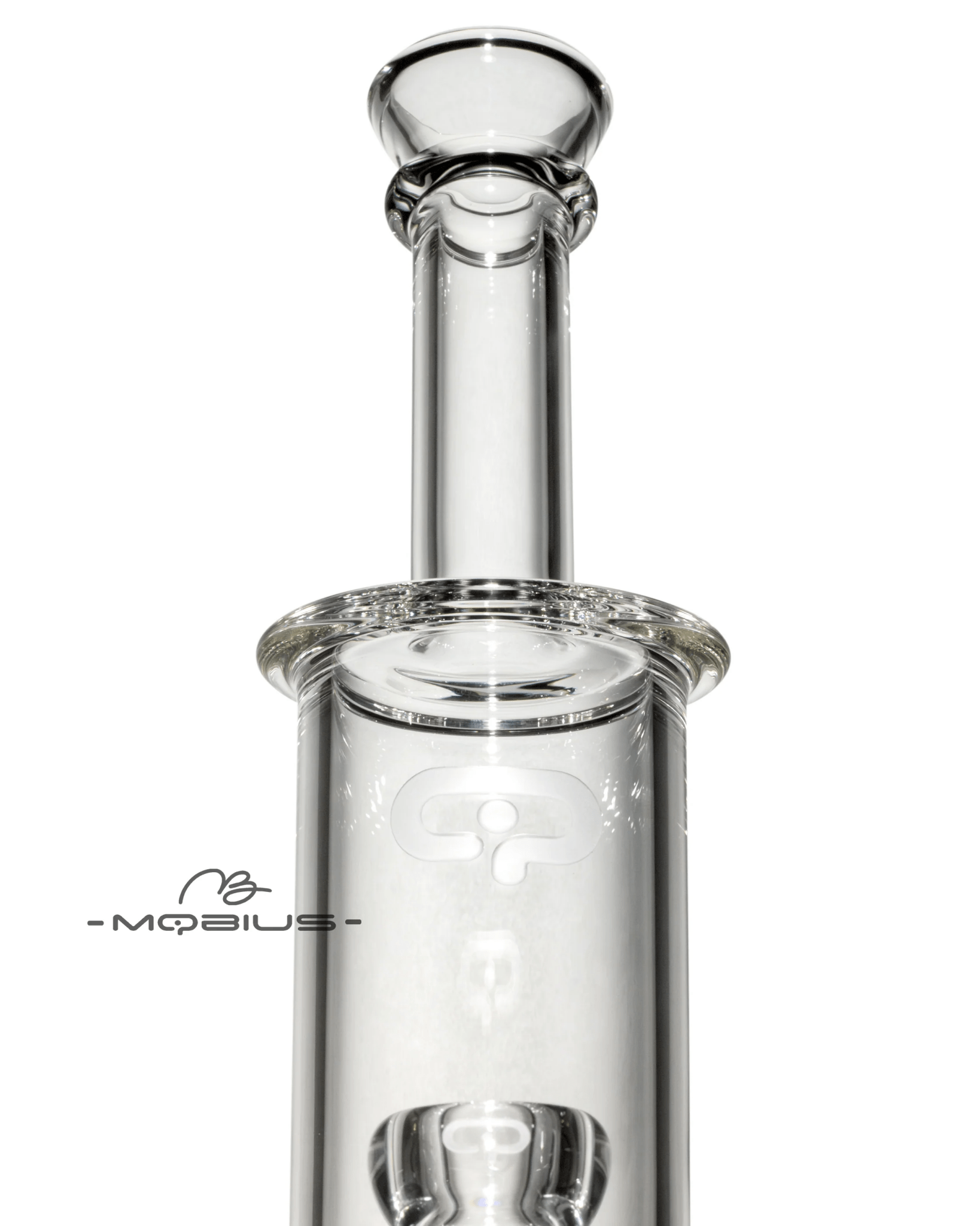 Tall 60T Stereo Matrix V6 clear Mobius glass waterpipe with intricate design and durable construction for smooth filtration.