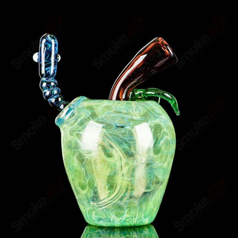 Green Apple Rig w/ Worm Dabber Pouch Glass - Smoke ATX