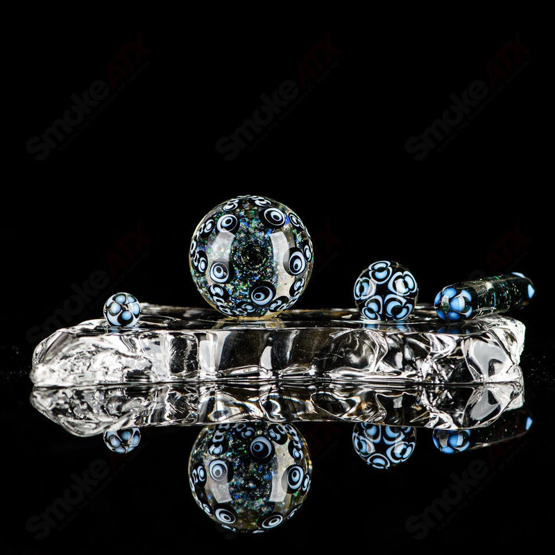 4pc UV Dotstack Cropal (Citrine/ Lucy/ Galaxy/ Lotus) Slurper Set Indo Glass - Smoke ATX