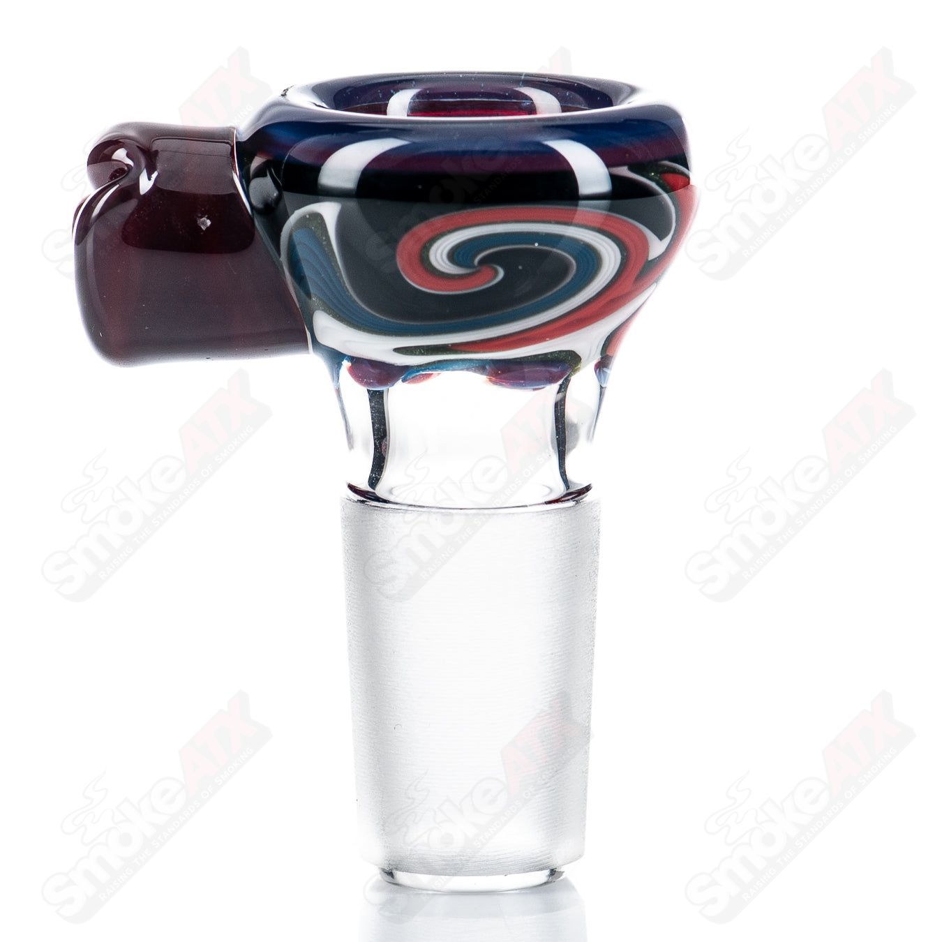 7 18mm Full Accent Linework Slide Black T Glass - Smoke ATX