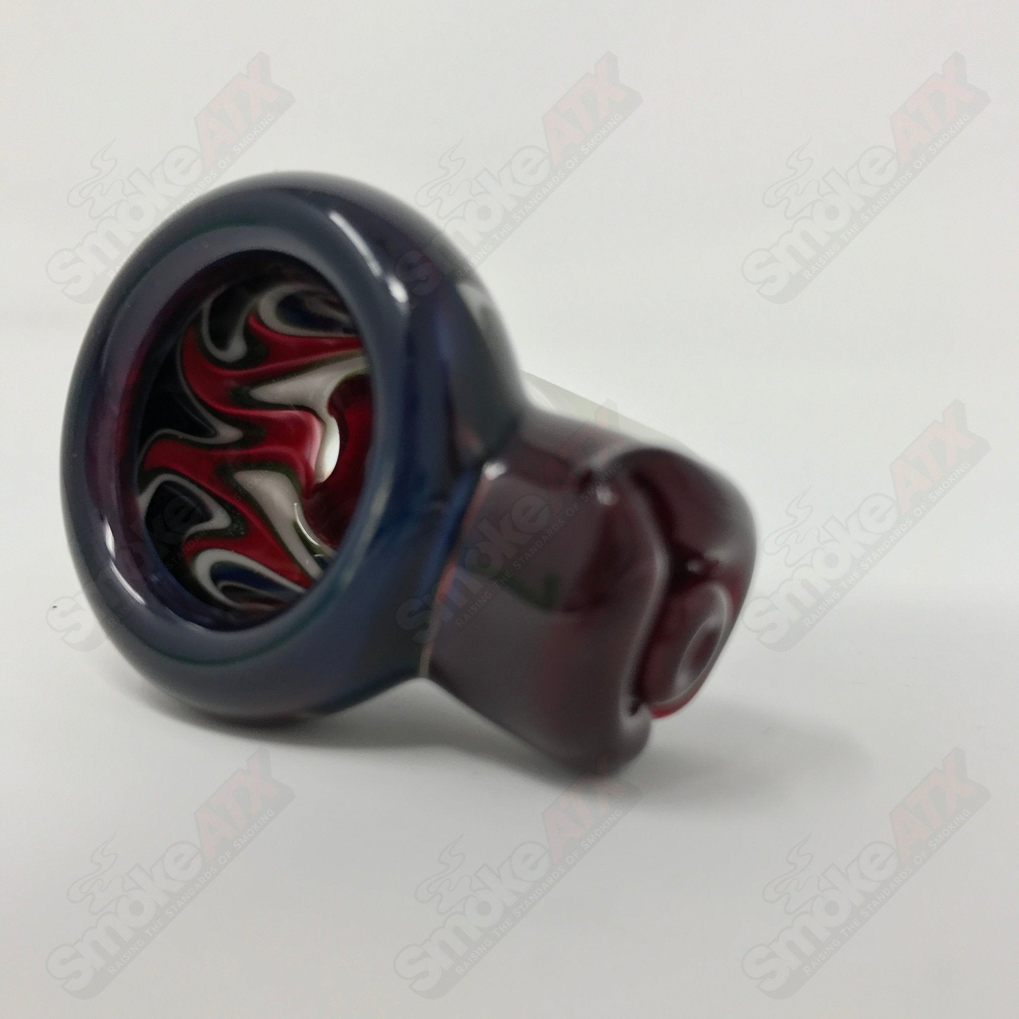 7 18mm Full Accent Linework Slide Black T Glass - Smoke ATX