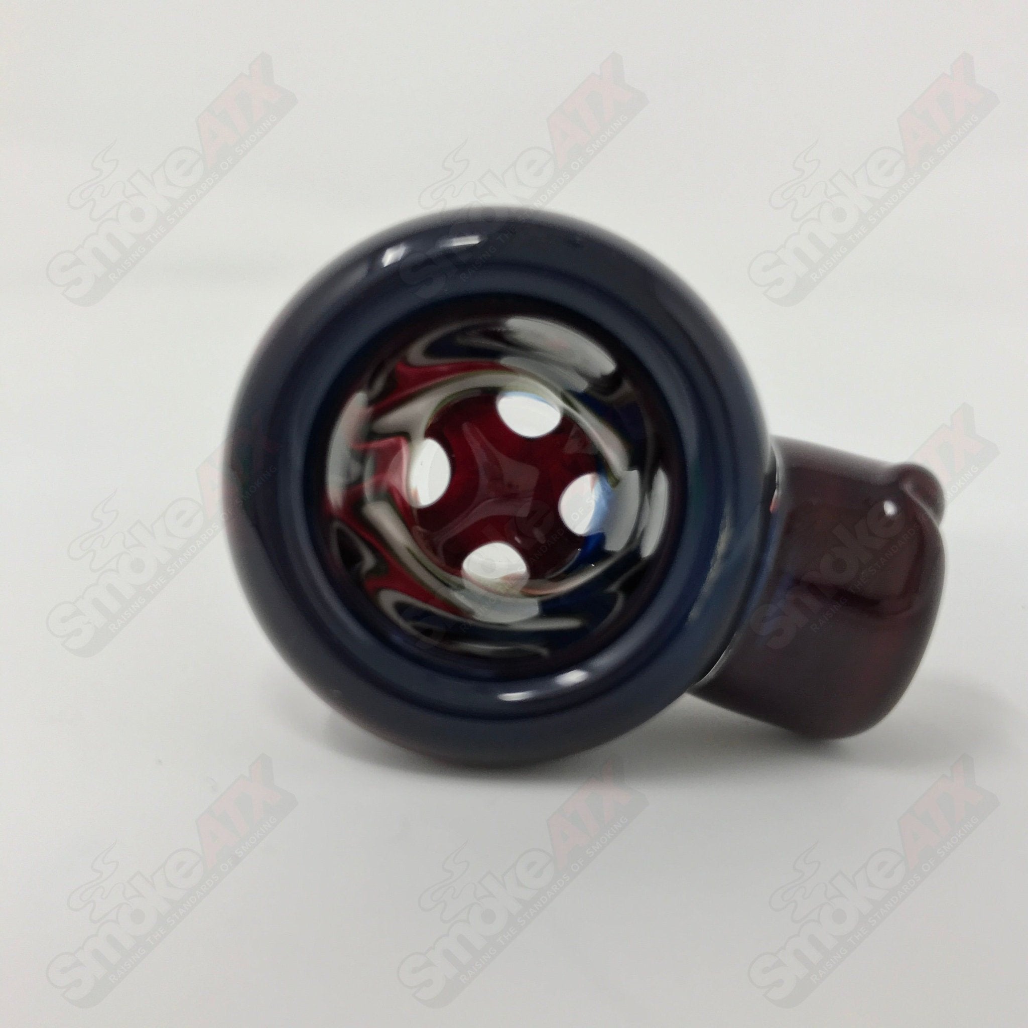 7 18mm Full Accent Linework Slide Black T Glass - Smoke ATX