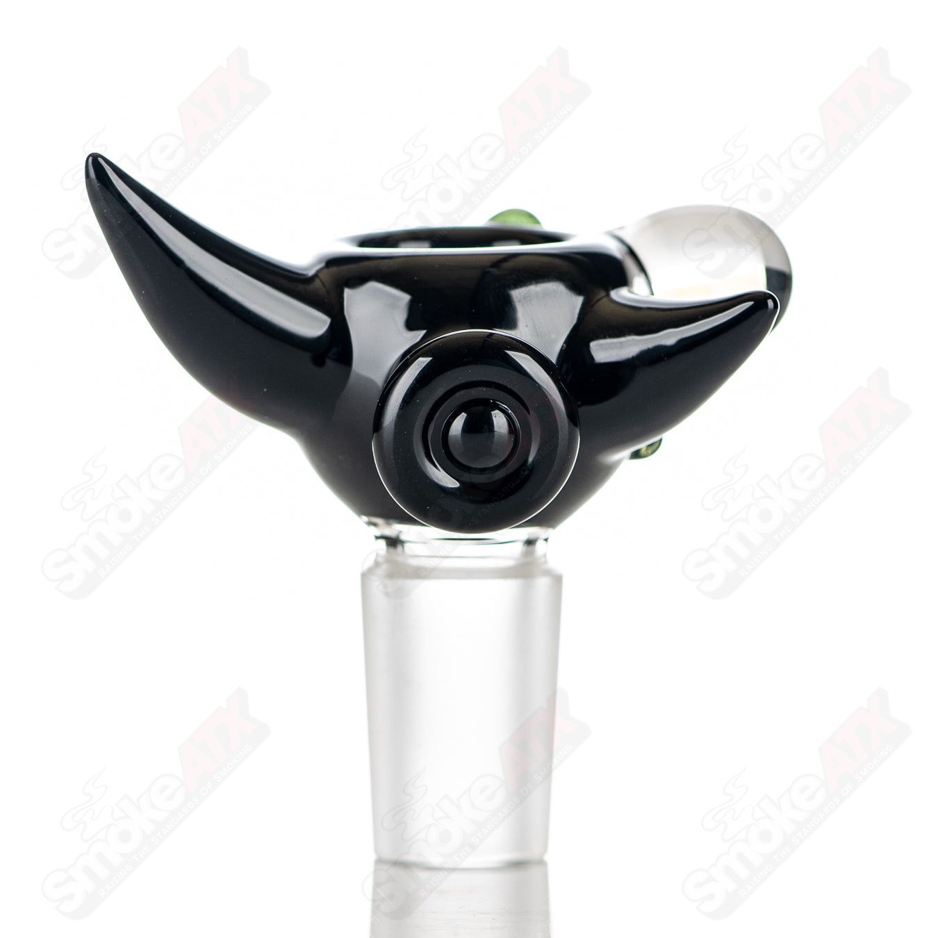 JMass 19mm full-color worked horn Milli bowl for heady glass pipes, featuring vibrant horn design and intricate craftsmanship.