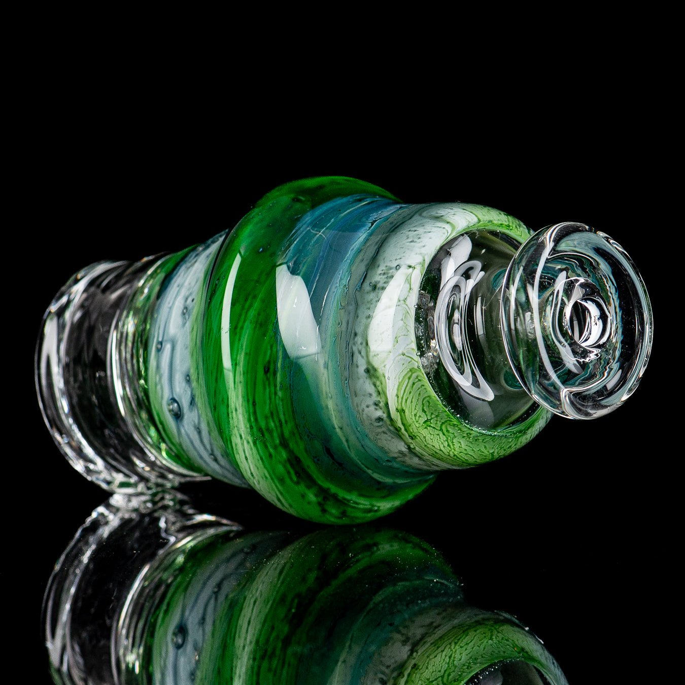 Puffco Wet Top by Nobody Glass, a clear glass accessory designed for Puffco vaporizer, featuring intricate glasswork and smooth finish.