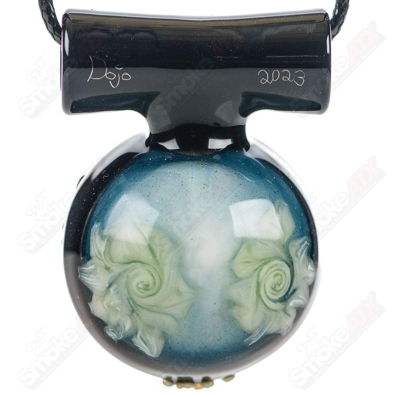 Colorful #7 Ramen Pendant by Dojo Glass, handcrafted heady glass pendant with detailed ramen bowl design.