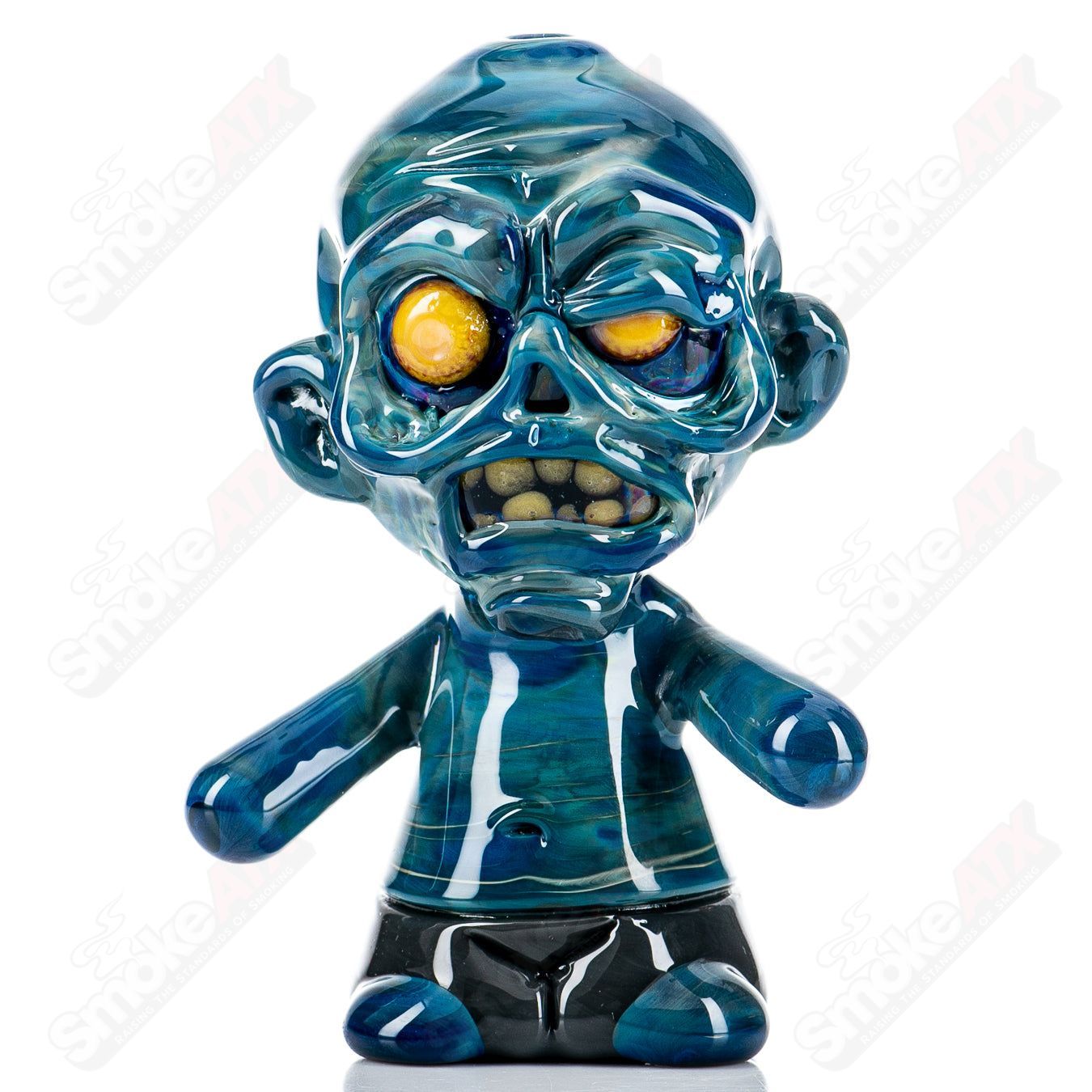Ghost Heady Glass Zombie Hand Pipe showing a detailed zombie hand design with realistic textures and vibrant colors.