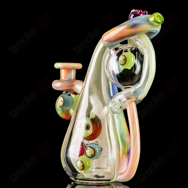 UV Reactive Multicolor Recycler Rig Earl Jr. x Aquarius Glass - Smoke ATX