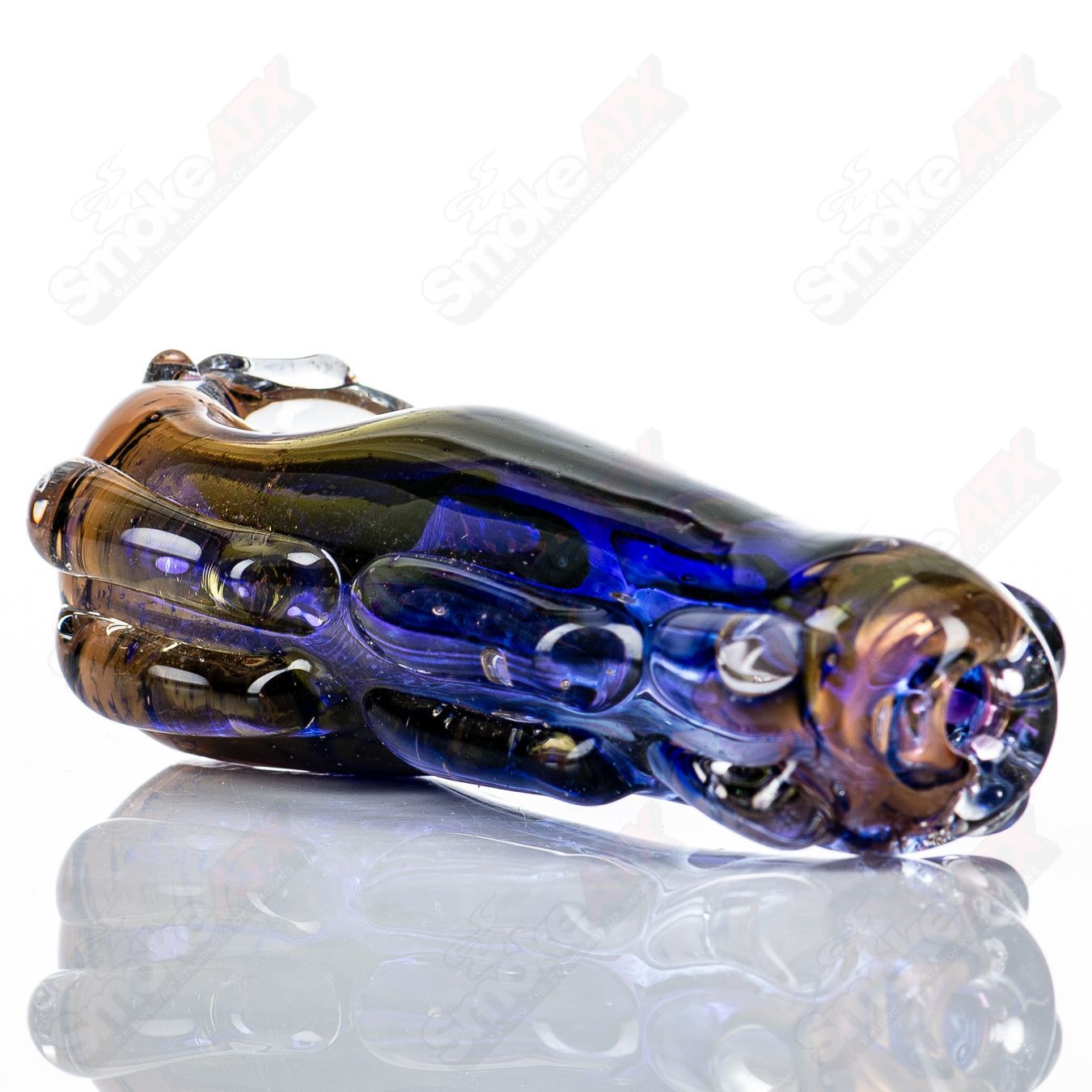 Glass by Nobody #74 Spoon Glass pipe, clear glass with a smooth, rounded bowl and cylindrical stem for smoking or display.