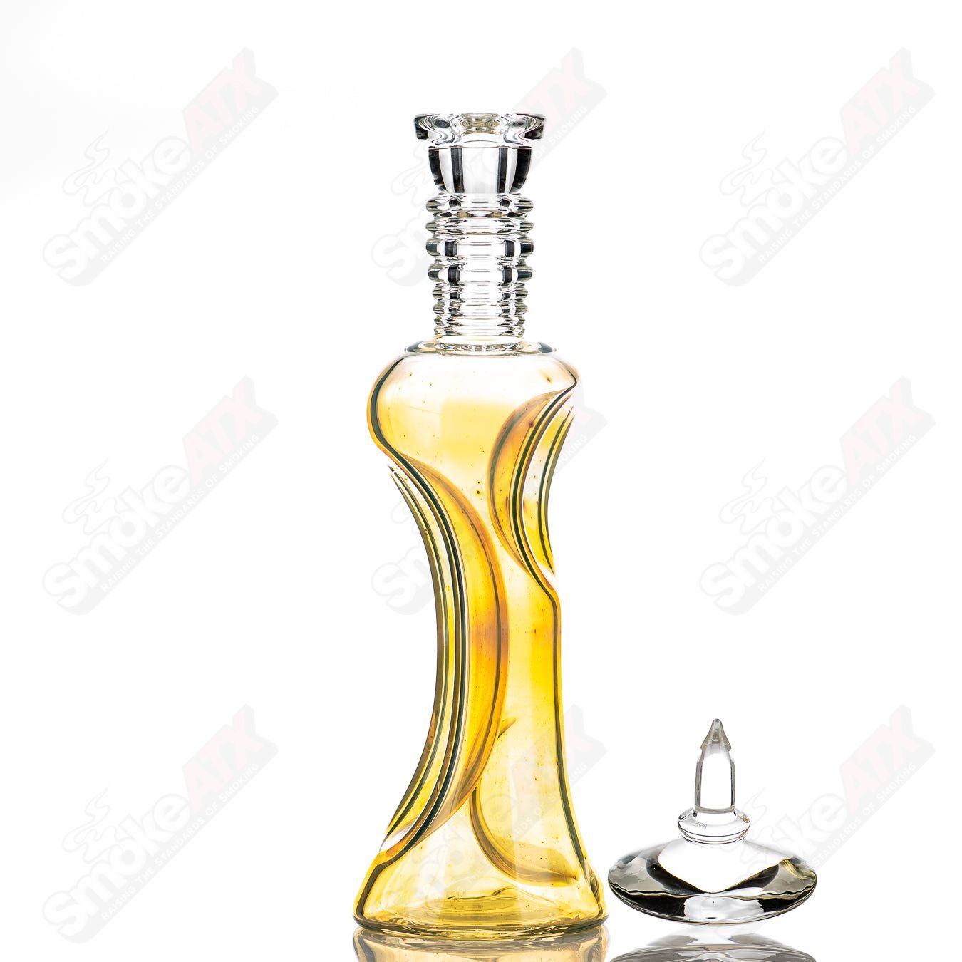 750ML Starry Night, Crescent Moon Decanter by Rad Glass - Smoke ATX
