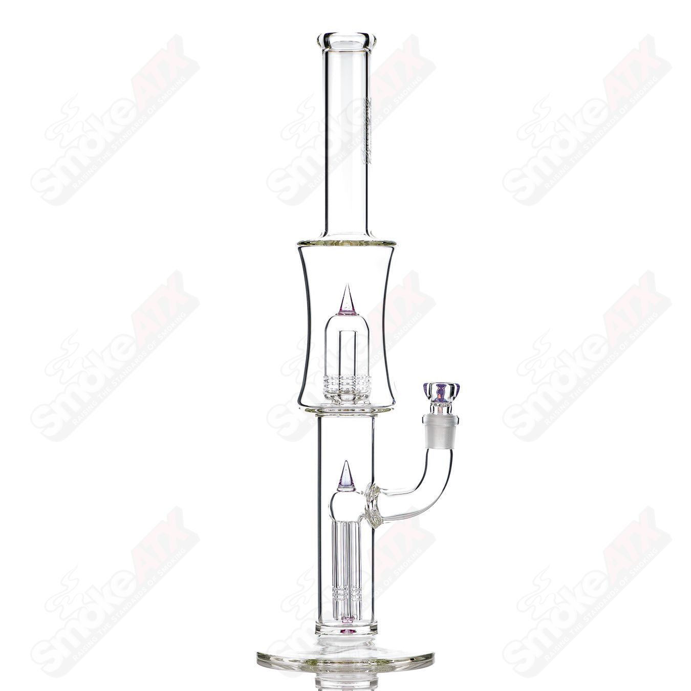 Sovereignty Glass 75mm Grid Dome Fixed 4 Arm Minor Accent in Neo-Opal, featuring a straight glass tube design.