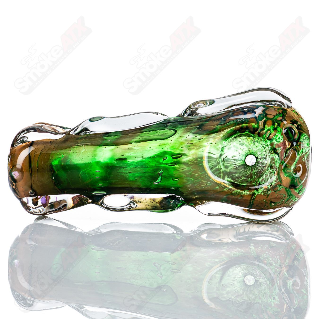 Glass pipe called the #76 Spoon Glass by Nobody, featuring a clear glass design with a rounded bowl and smooth mouthpiece.