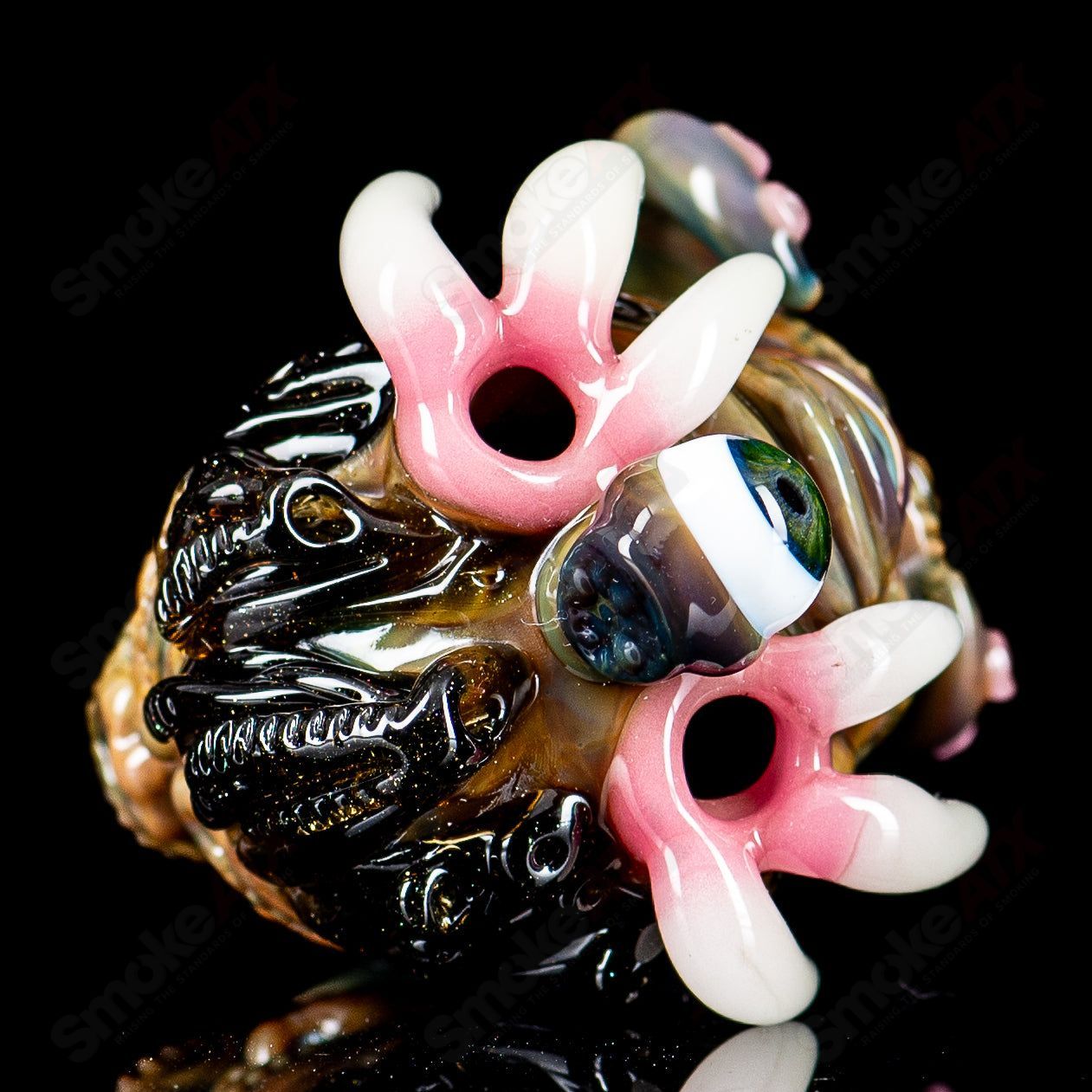 Colorful Sashalt heady glass pendant by Salt Glass, featuring vibrant design and intricate details, designed by Blu Sun x SALT.